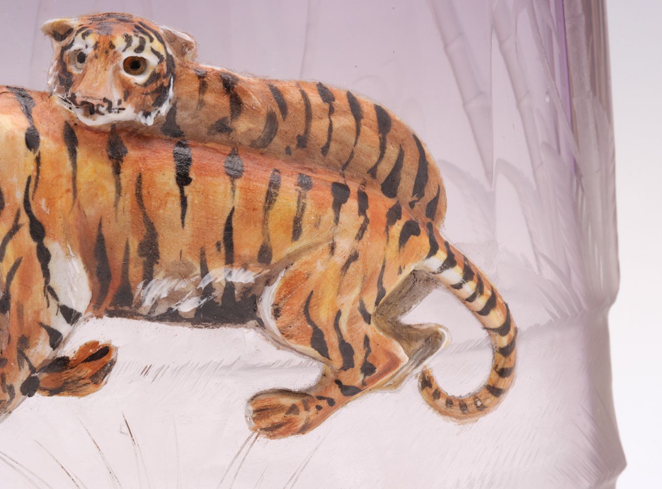 A RARE MOSER VASE WITH TIGERS, EX-KLABIN COLLECTION