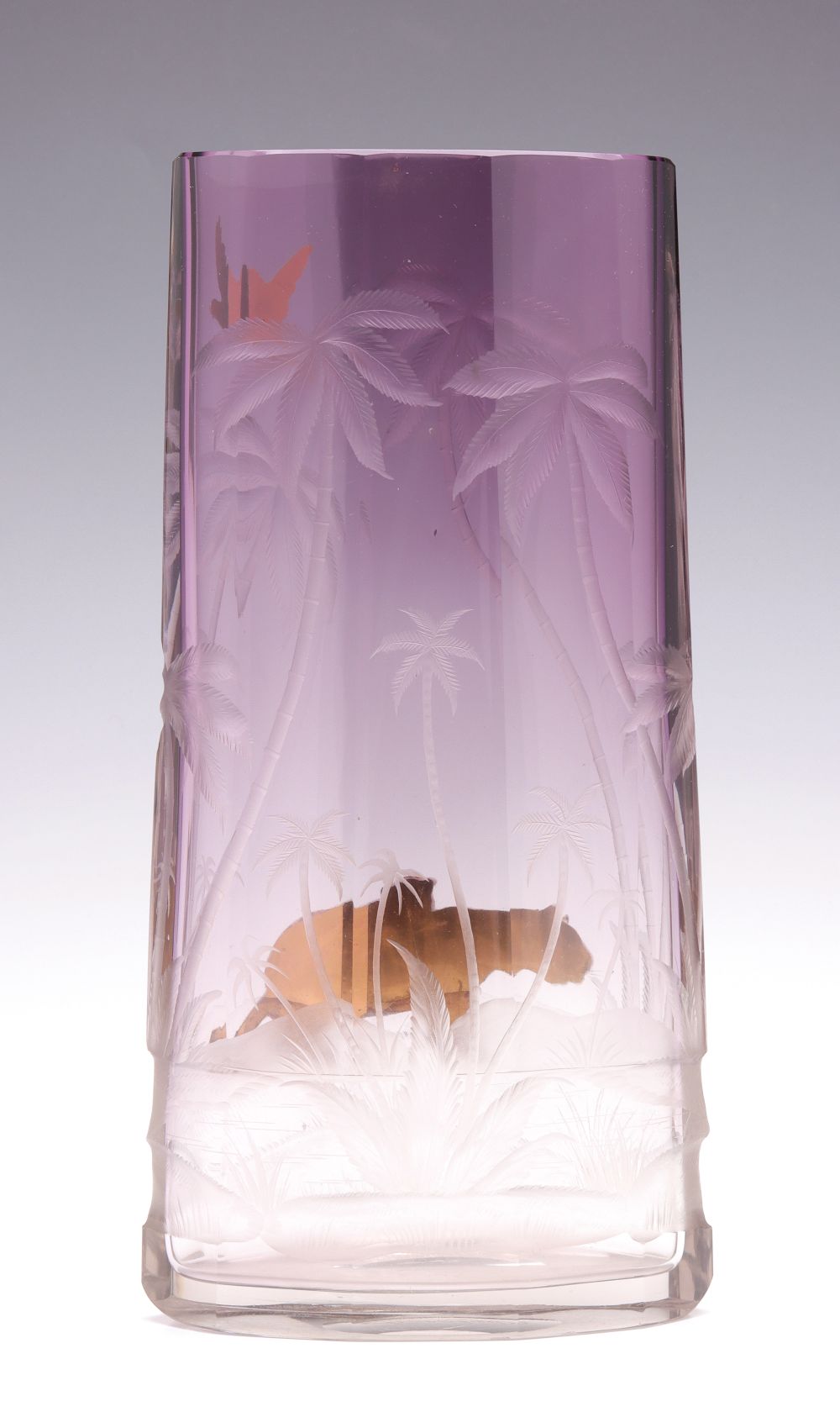 A RARE MOSER VASE WITH TIGERS, EX-KLABIN COLLECTION