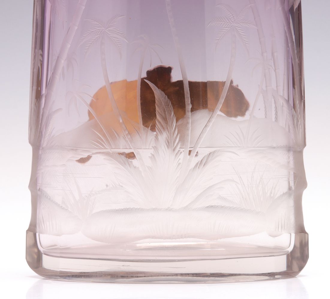 A RARE MOSER VASE WITH TIGERS, EX-KLABIN COLLECTION