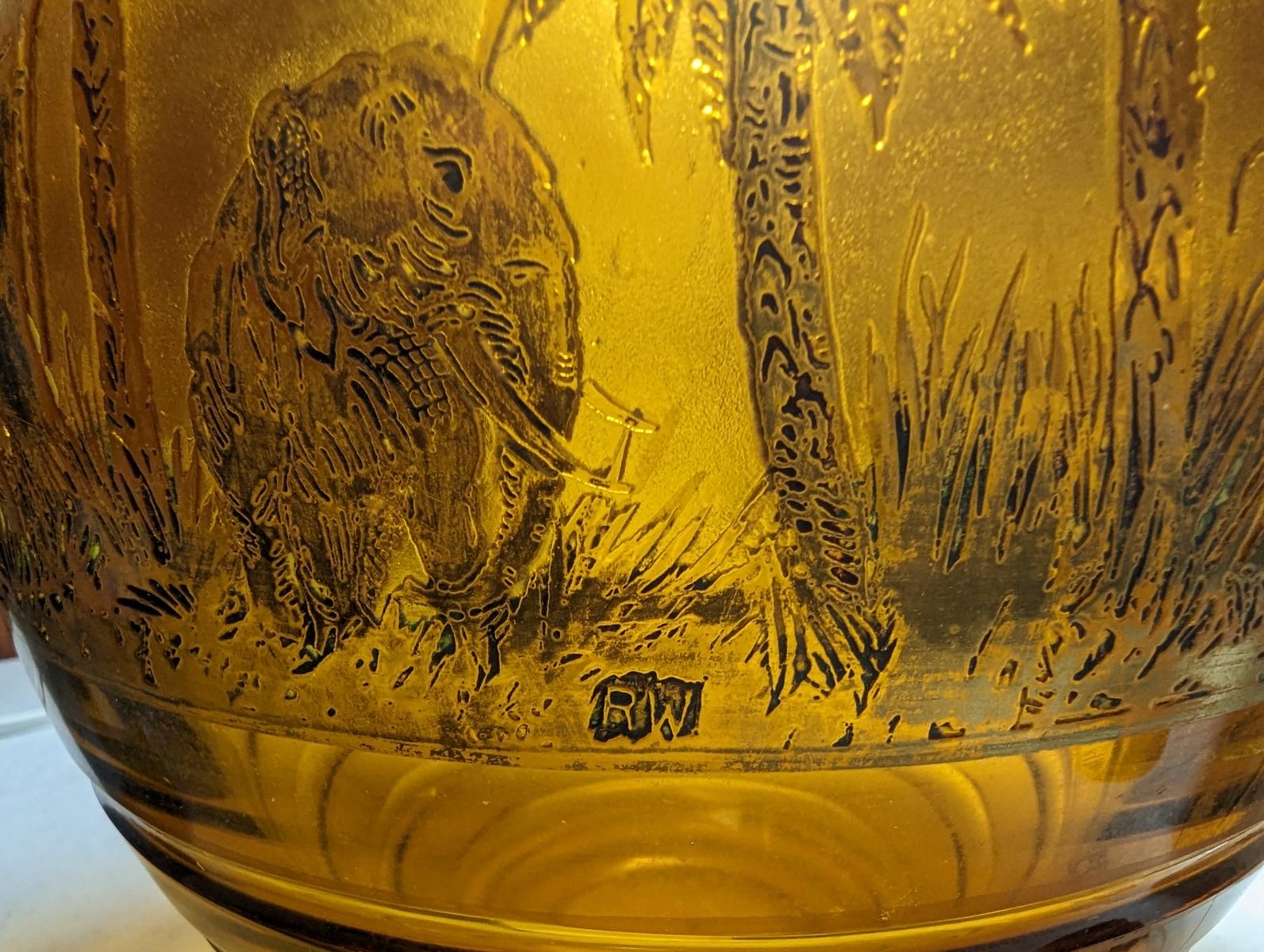 RUDOLF WELS FOR MOSER KARLSBAD ACID-ETCHED ANIMOR VASE