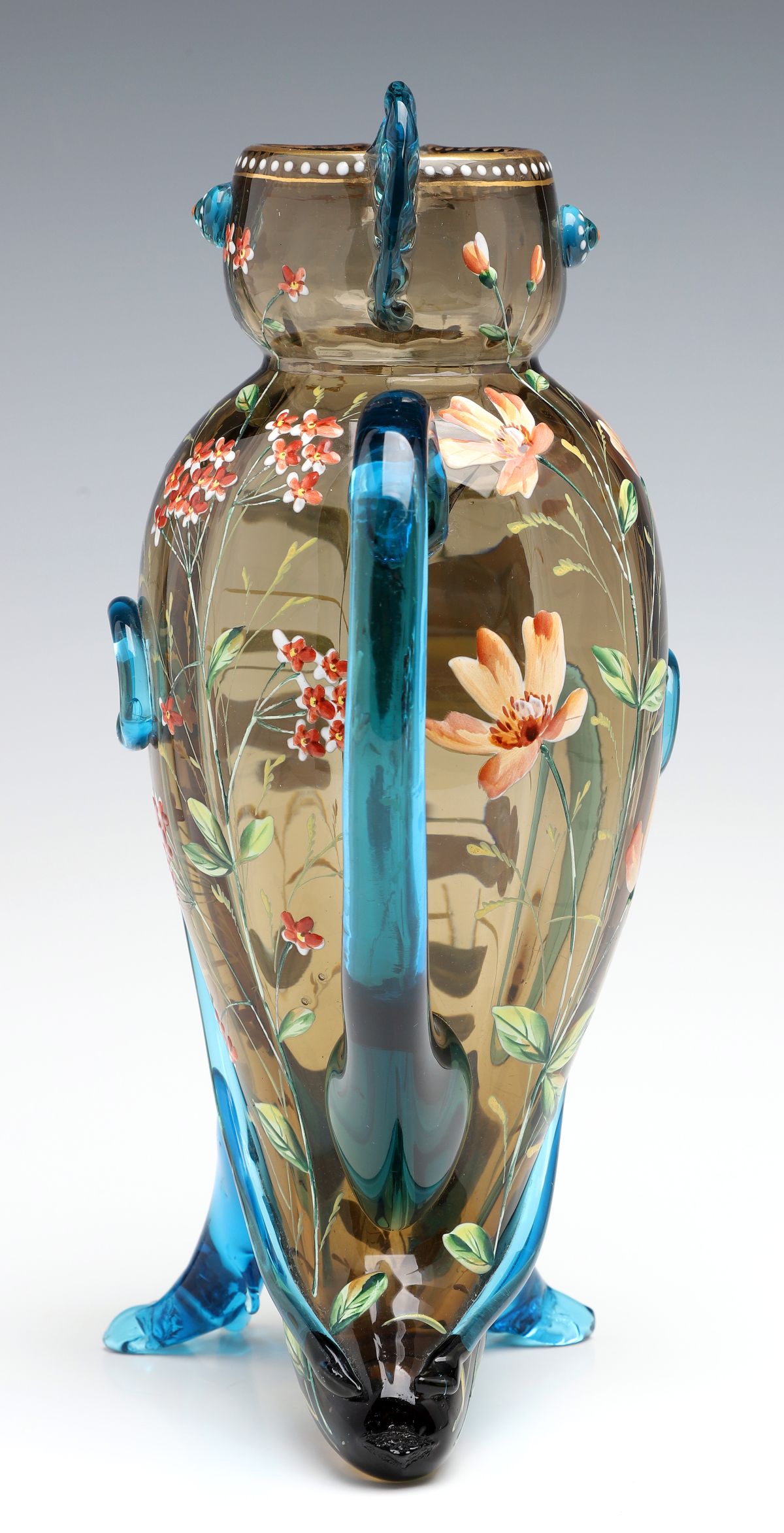 A BIRD FORM BOHEMIAN GLASS PITCHER ATTR HARRACH C. 1900