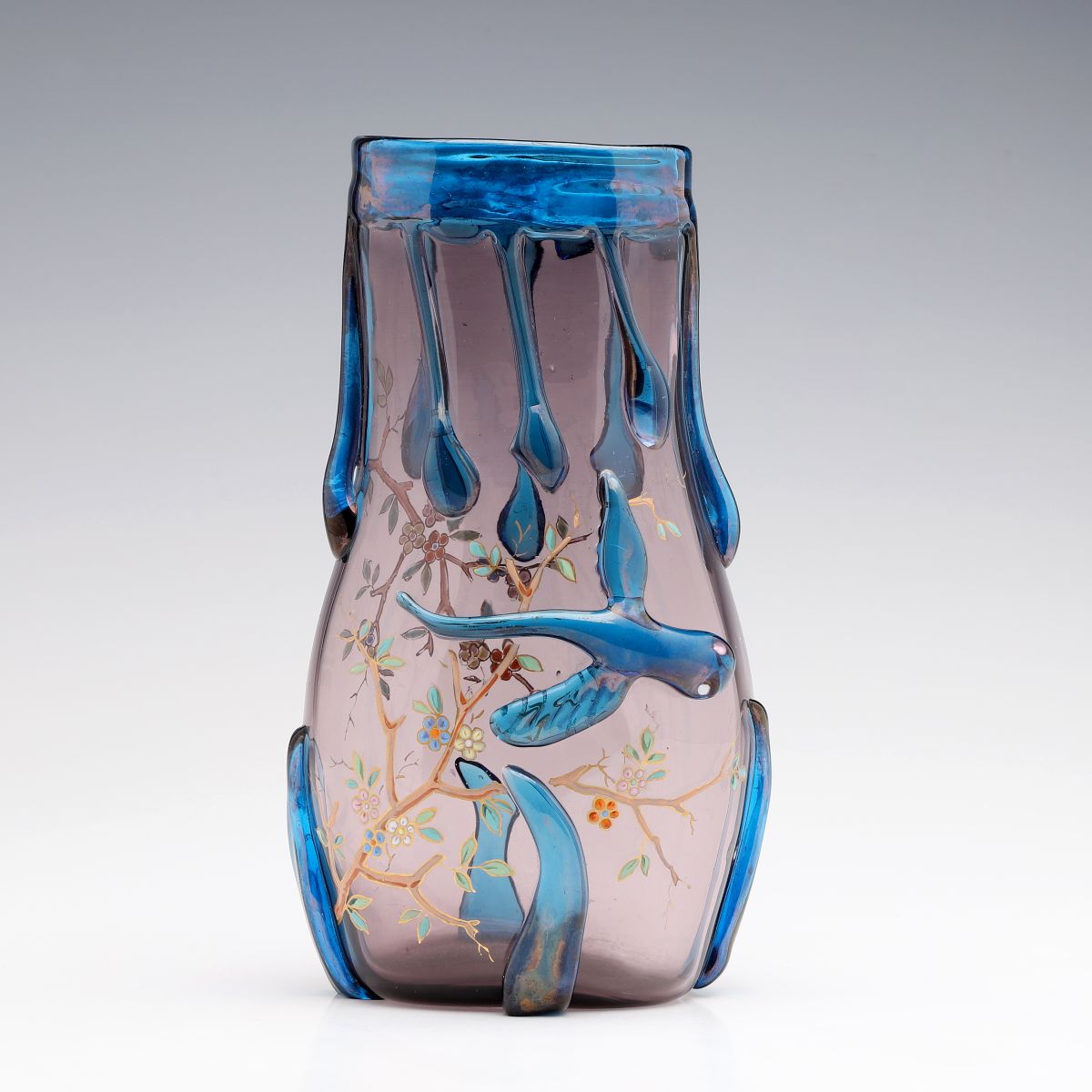 A VICTORIAN ART GLASS VASE ATTRIBUTED TO JEAN ARTHUR