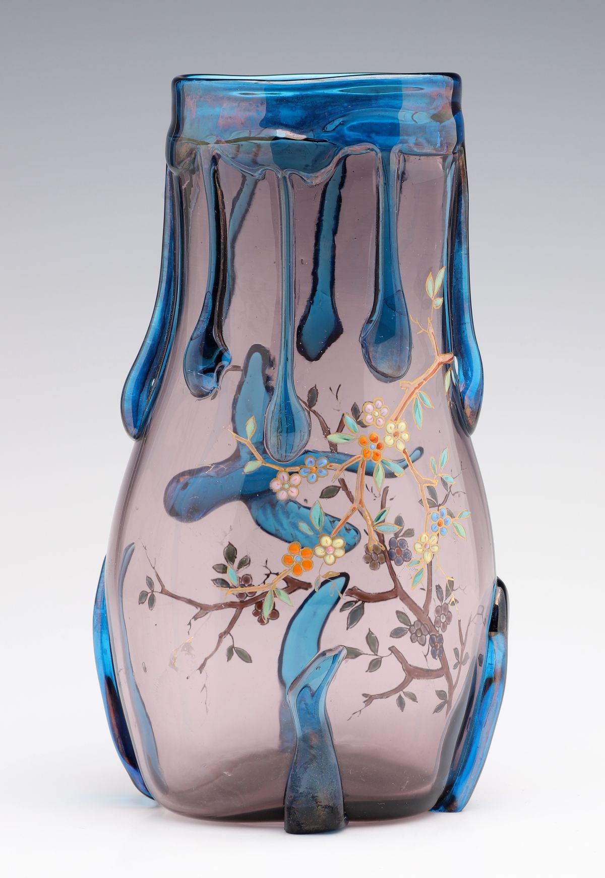 A VICTORIAN ART GLASS VASE ATTRIBUTED TO JEAN ARTHUR