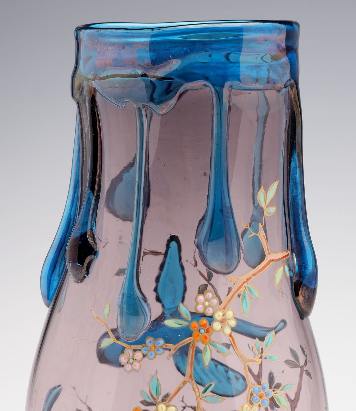 A VICTORIAN ART GLASS VASE ATTRIBUTED TO JEAN ARTHUR