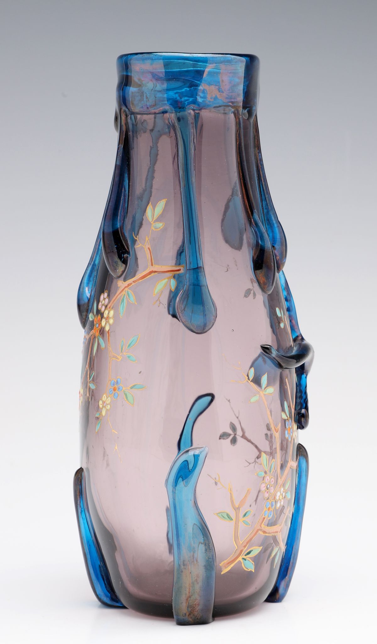 A VICTORIAN ART GLASS VASE ATTRIBUTED TO JEAN ARTHUR