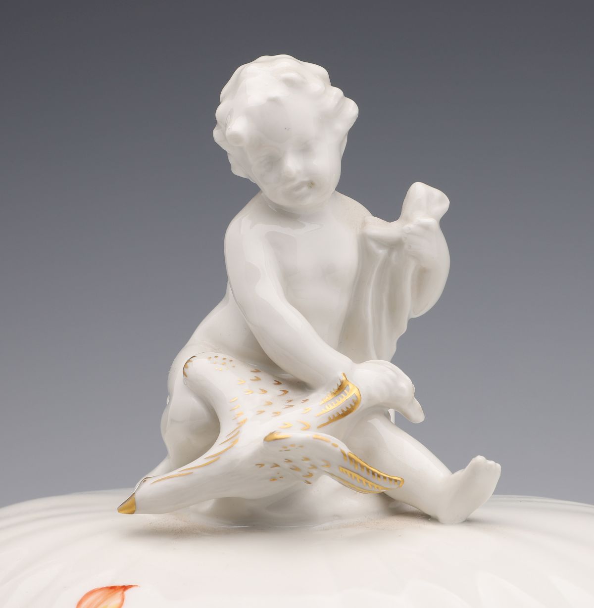 AUGARTEN AND KPM PORCELAIN TUREENS WITH PUTTO FIGURES