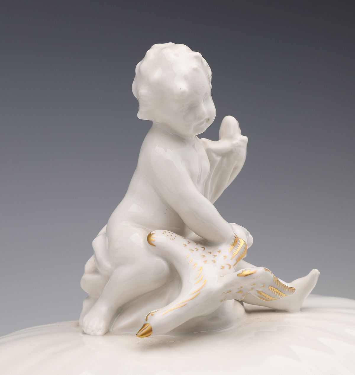 AUGARTEN AND KPM PORCELAIN TUREENS WITH PUTTO FIGURES