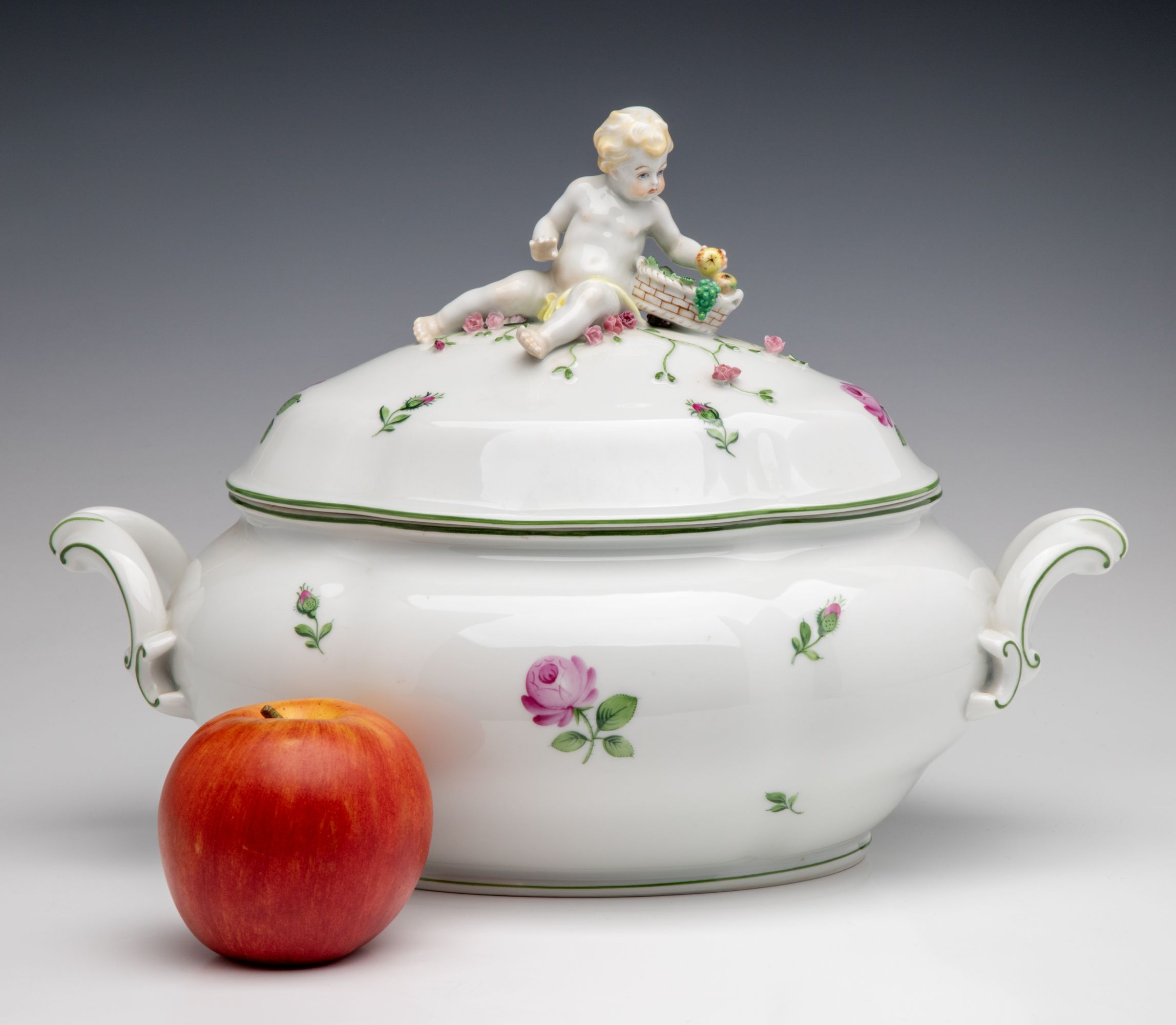 AUGARTEN AND KPM PORCELAIN TUREENS WITH PUTTO FIGURES