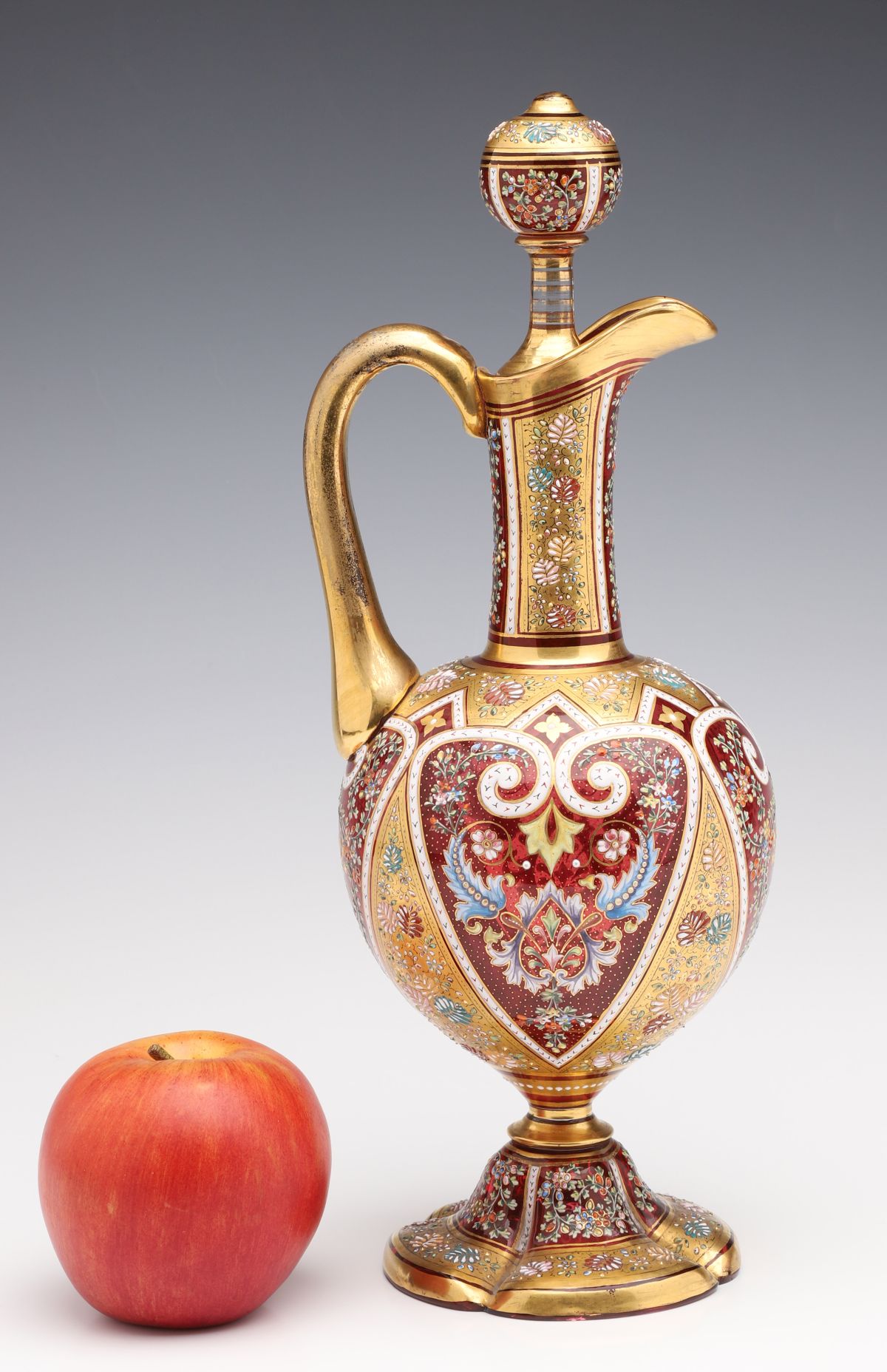 AN ELABORATE 19TH C. MOSER EWER IN PERSIANATE ENAMELS