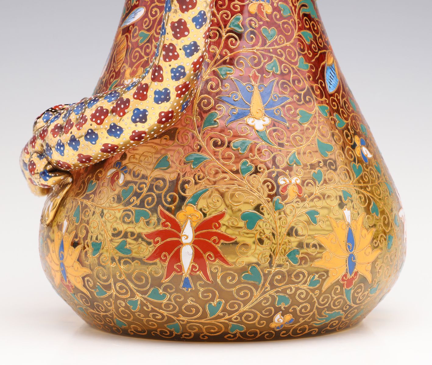 A FANTASTIC MOSER JUG WITH KAKAIMON, DRAGON, AND LIZARD