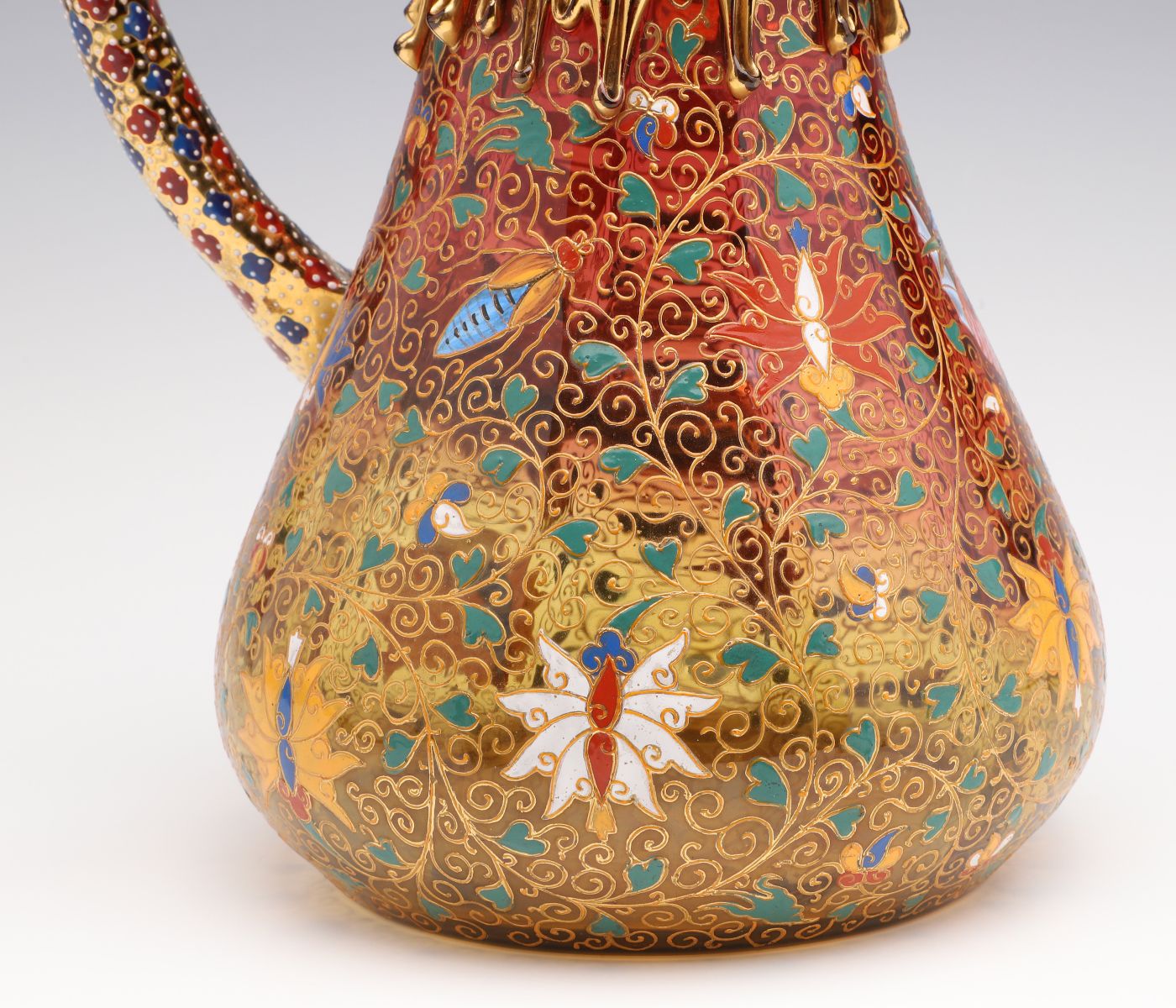 A FANTASTIC MOSER JUG WITH KAKAIMON, DRAGON, AND LIZARD