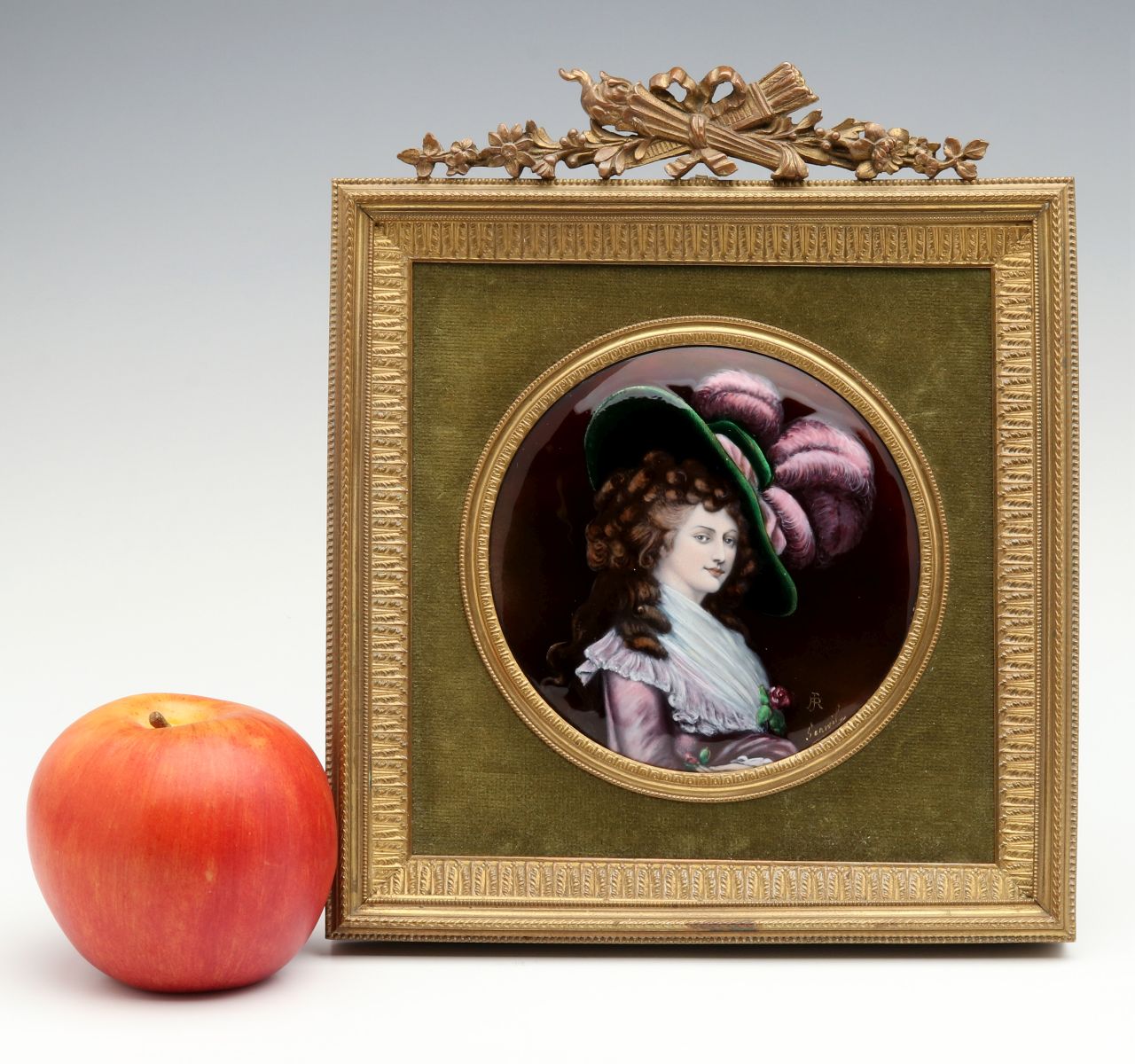 A FINE FRENCH LIMOGES ENAMEL ON COPPER PORTRAIT C. 1900