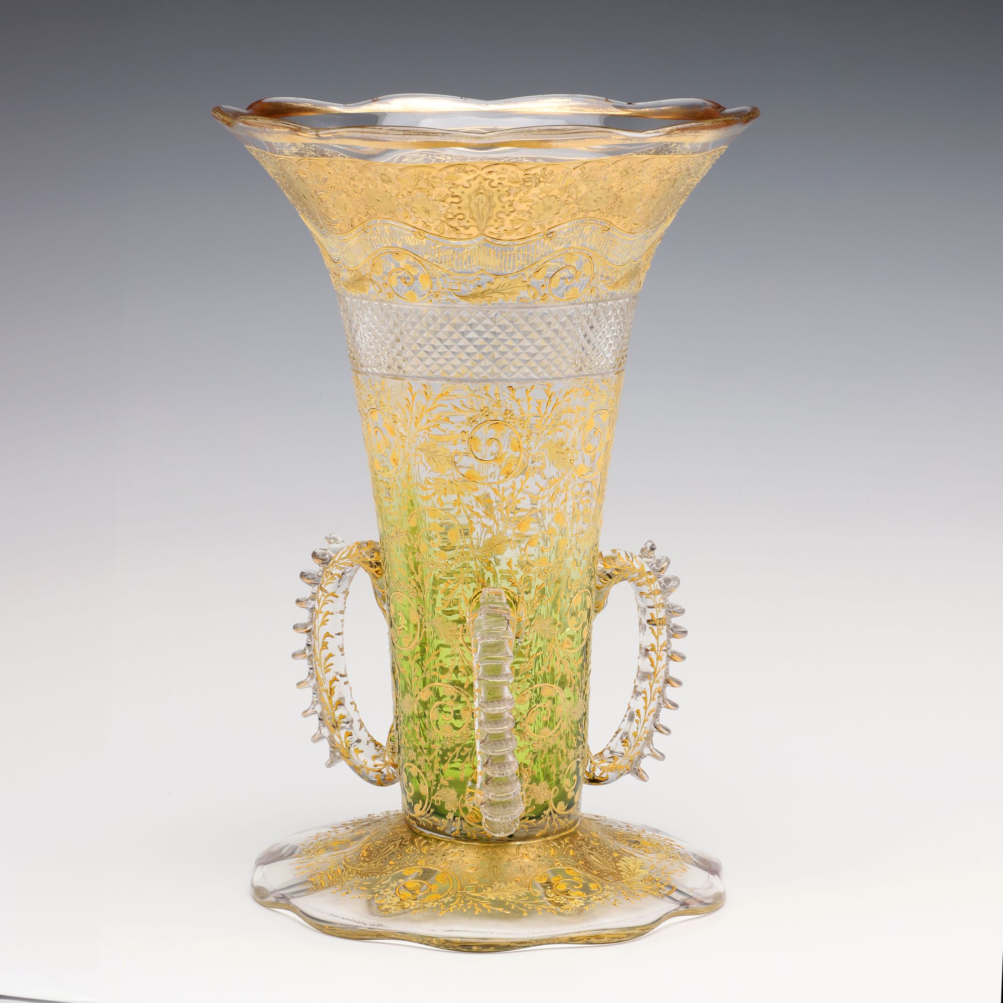 A LARGE MOSER MULTI-TECHNIQUE ART GLASS VASE