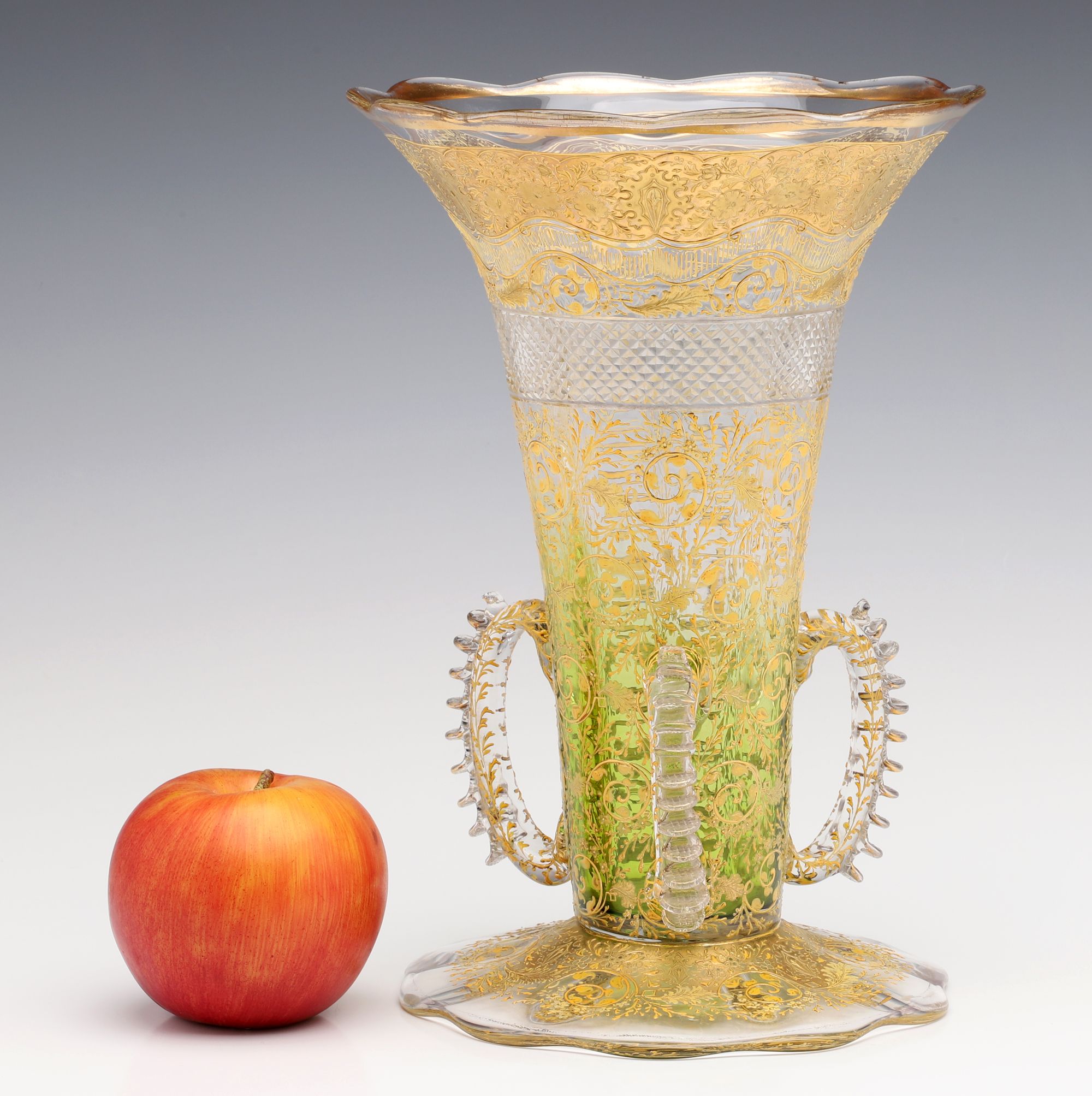 A LARGE MOSER MULTI-TECHNIQUE ART GLASS VASE