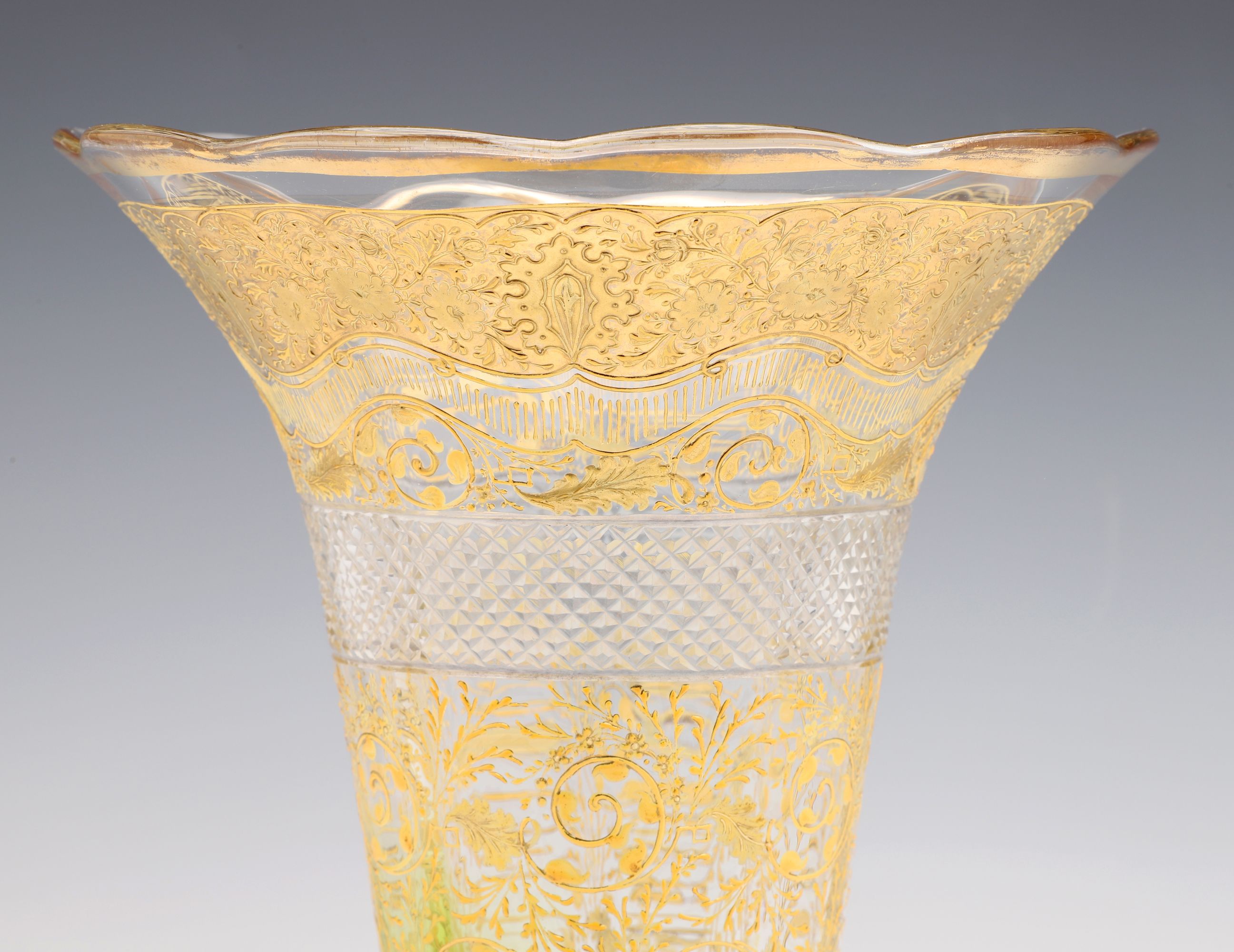 A LARGE MOSER MULTI-TECHNIQUE ART GLASS VASE