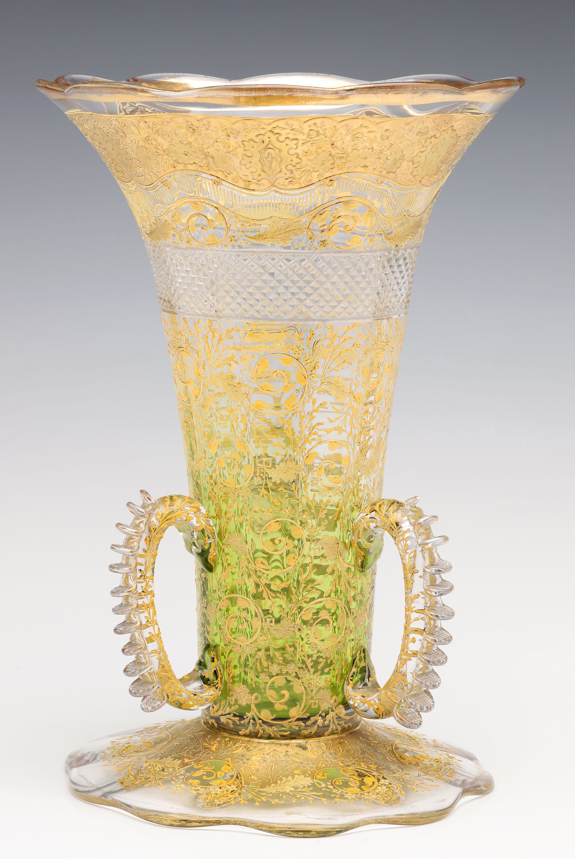 A LARGE MOSER MULTI-TECHNIQUE ART GLASS VASE