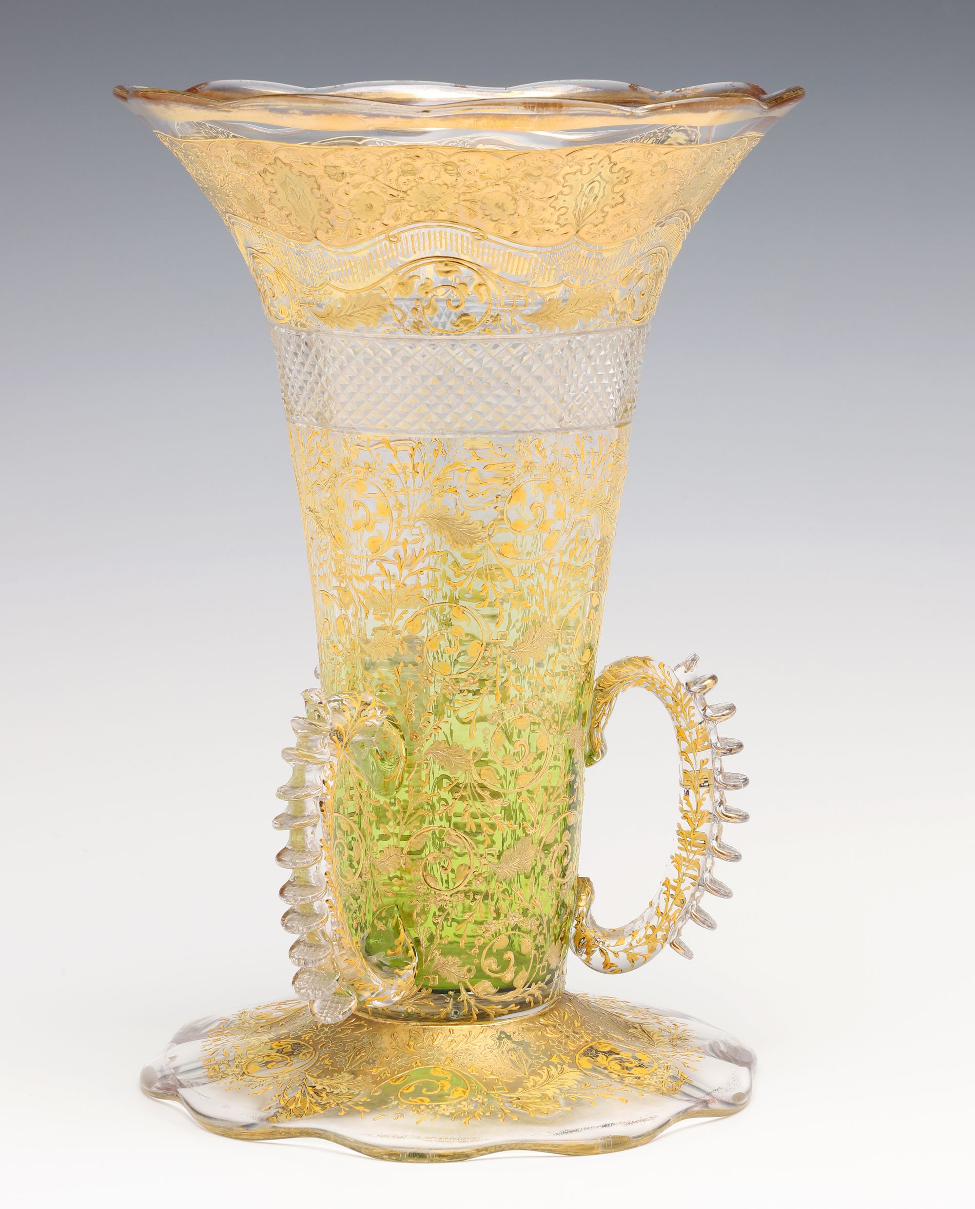 A LARGE MOSER MULTI-TECHNIQUE ART GLASS VASE