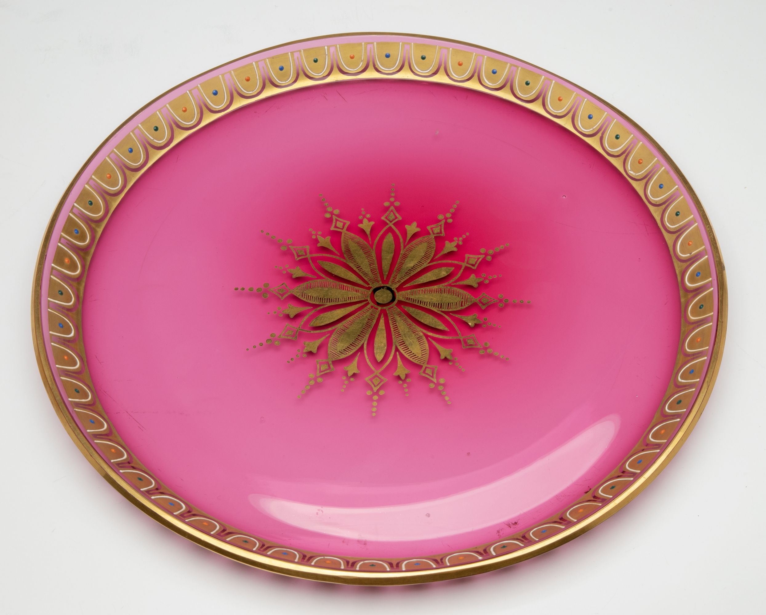 MOSER GILT AND ENAMELED CRANBERRY GLASS CIRCA 1880