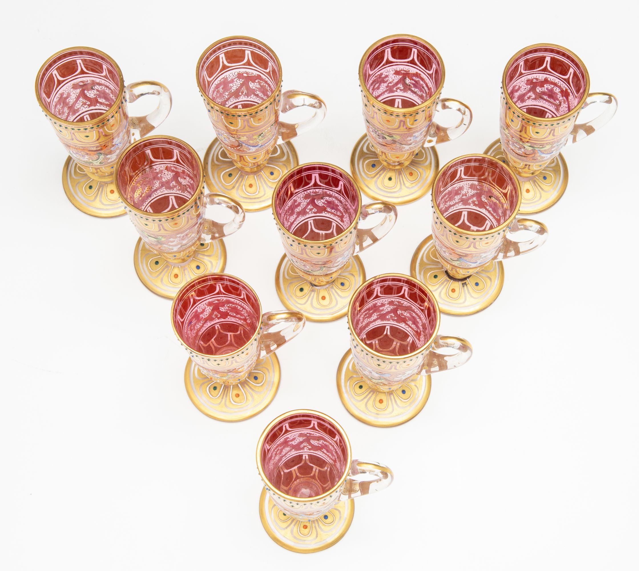 MOSER GILT AND ENAMELED CRANBERRY GLASS CIRCA 1880