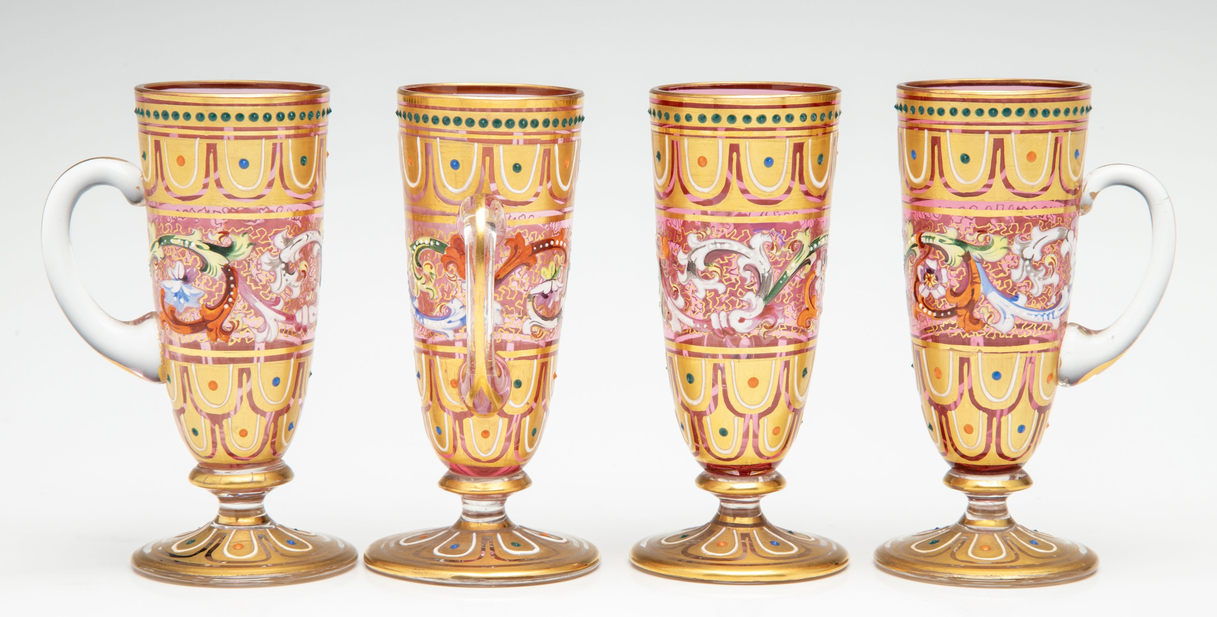 MOSER GILT AND ENAMELED CRANBERRY GLASS CIRCA 1880