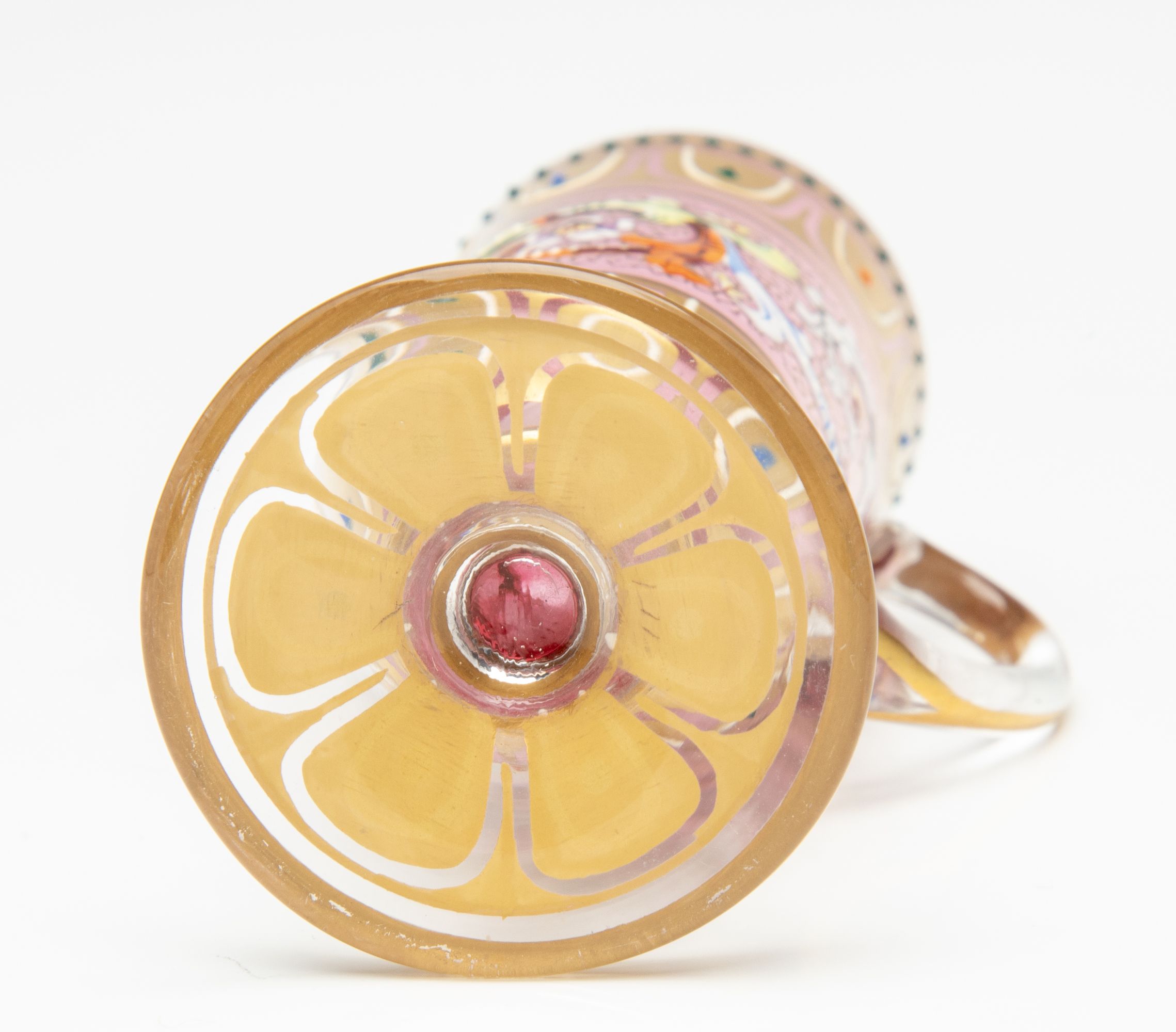 MOSER GILT AND ENAMELED CRANBERRY GLASS CIRCA 1880