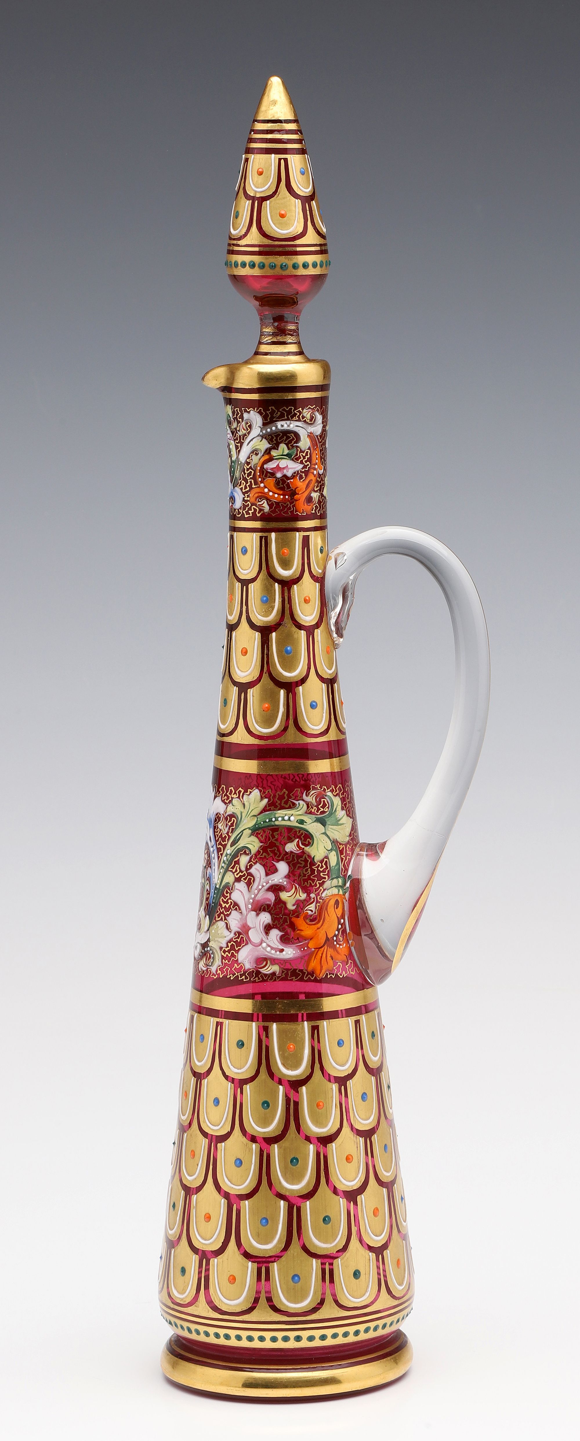 MOSER GILT AND ENAMELED CRANBERRY GLASS CIRCA 1880