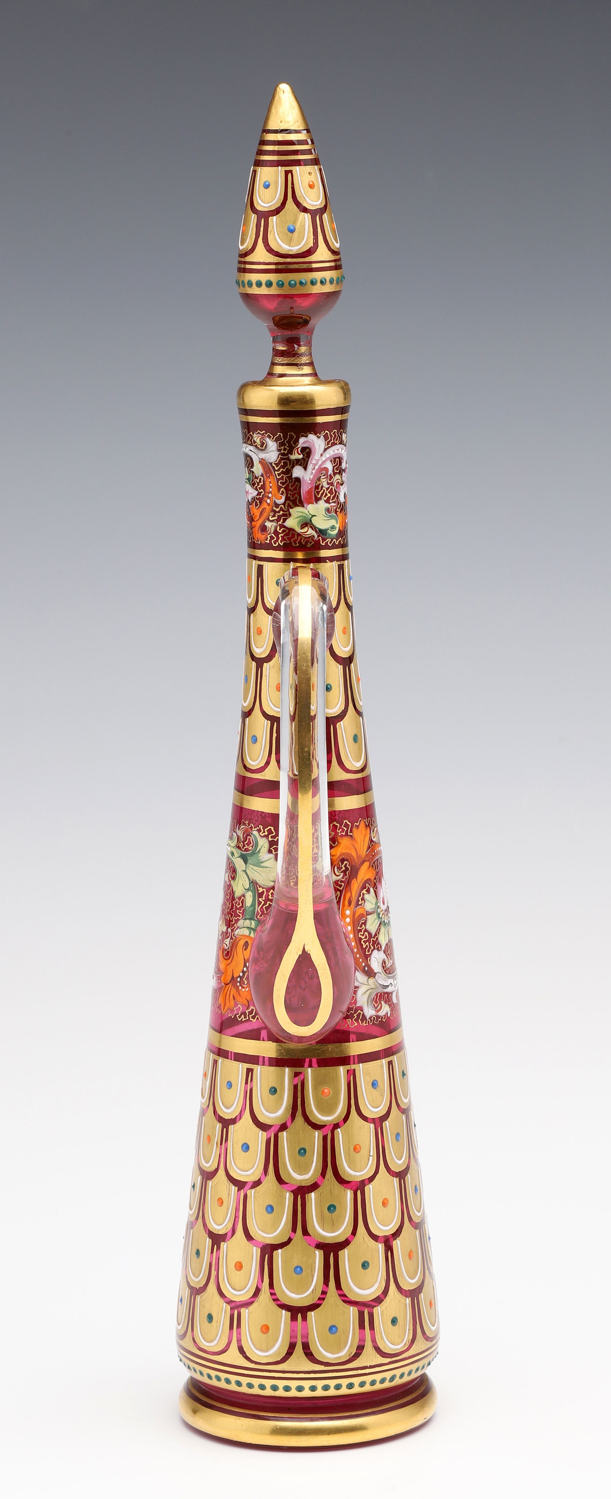 MOSER GILT AND ENAMELED CRANBERRY GLASS CIRCA 1880