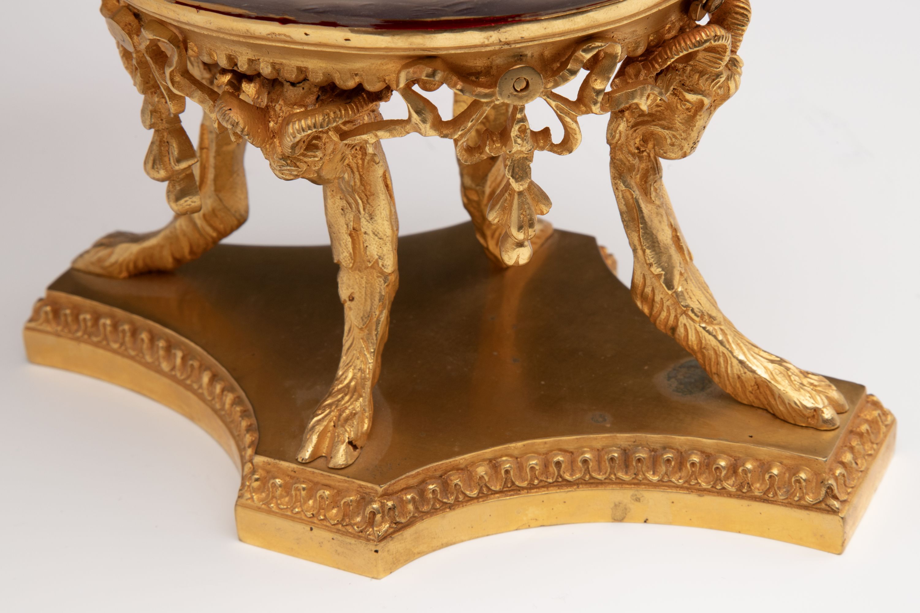 A FINE 19C. GILT BRONZE AND BOHEMIAN GLASS CENTERPIECE