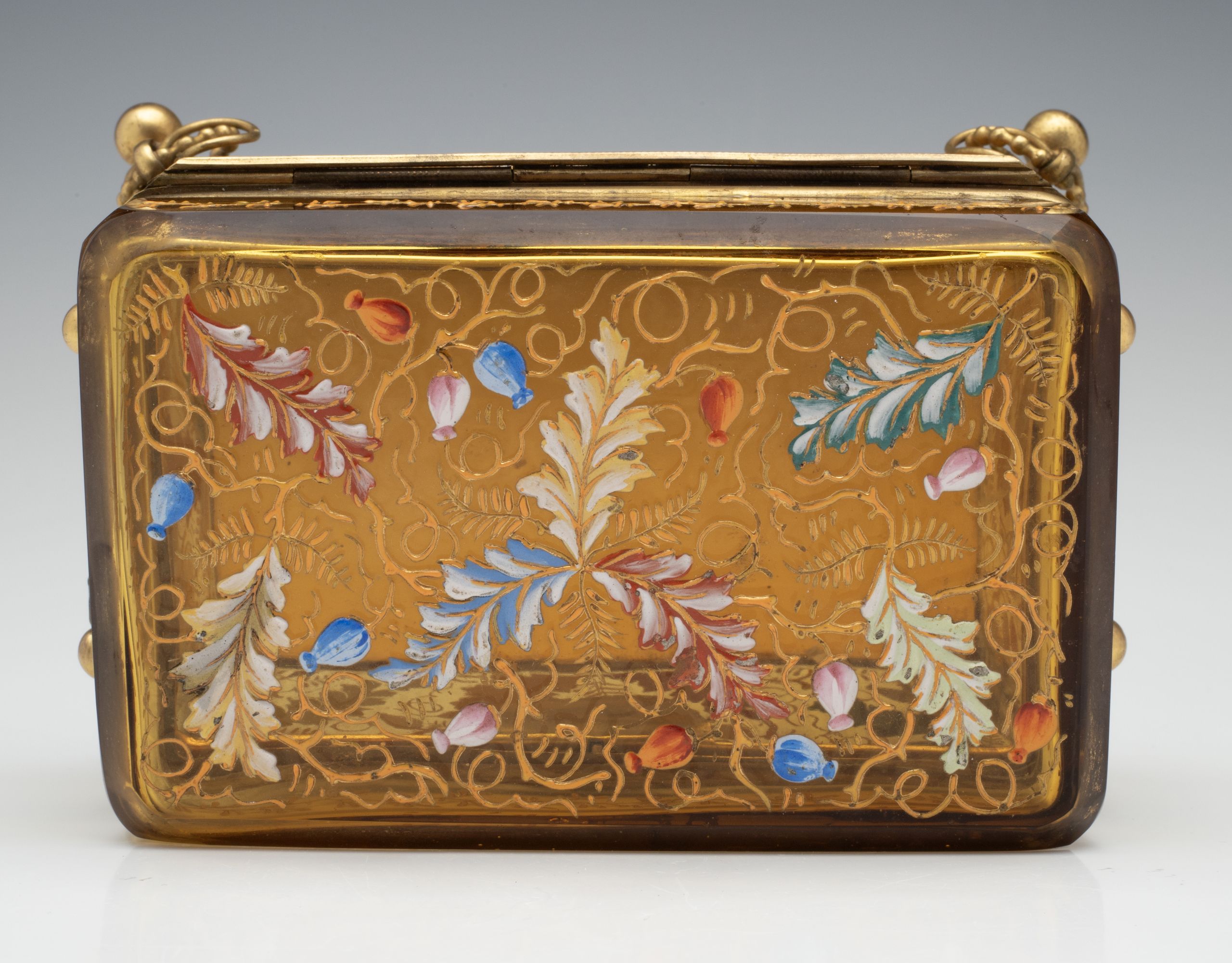 A GOOD 19TH CENTURY MOSER ART GLASS BOX