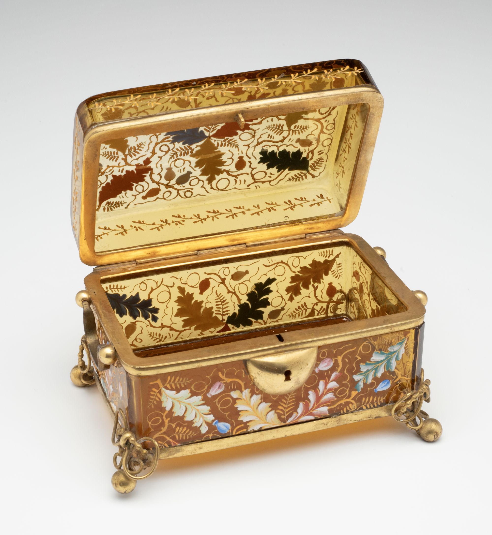 A GOOD 19TH CENTURY MOSER ART GLASS BOX