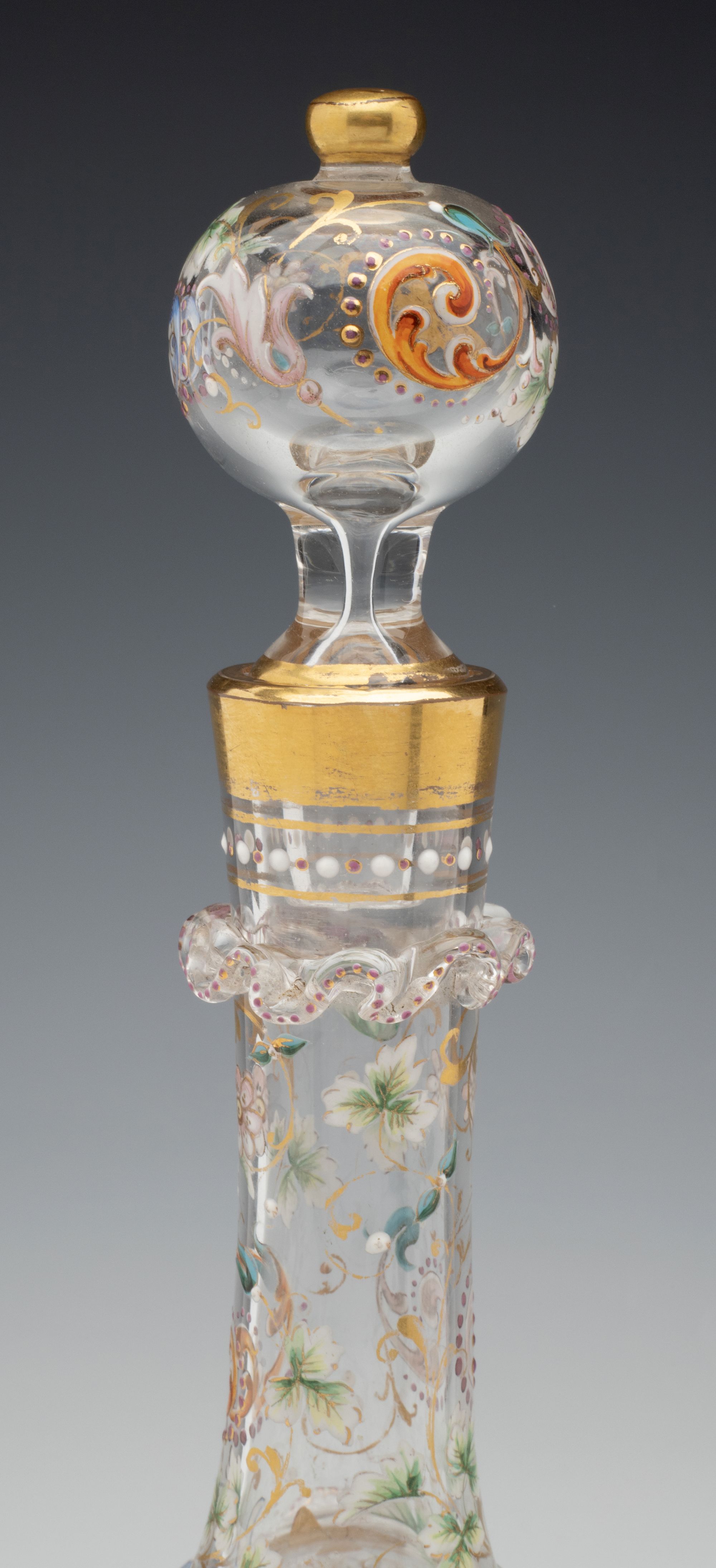 AN ELEGANT AND UNUSUAL MOSER QUALITY CRYSTAL DECANTER