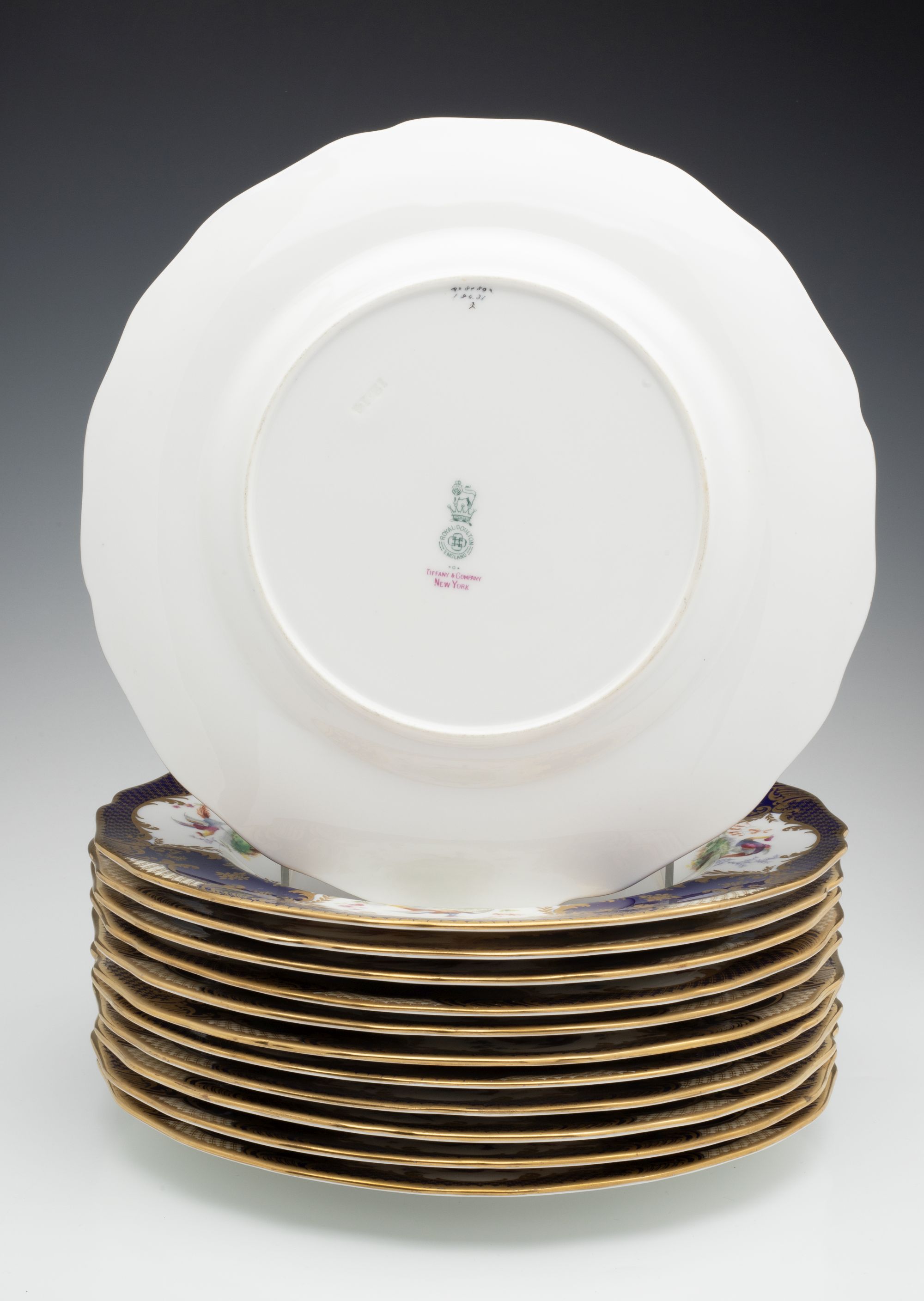 ROYAL DOULTON E. PERCY SERVICE PLATES FOR TIFFANY & CO.