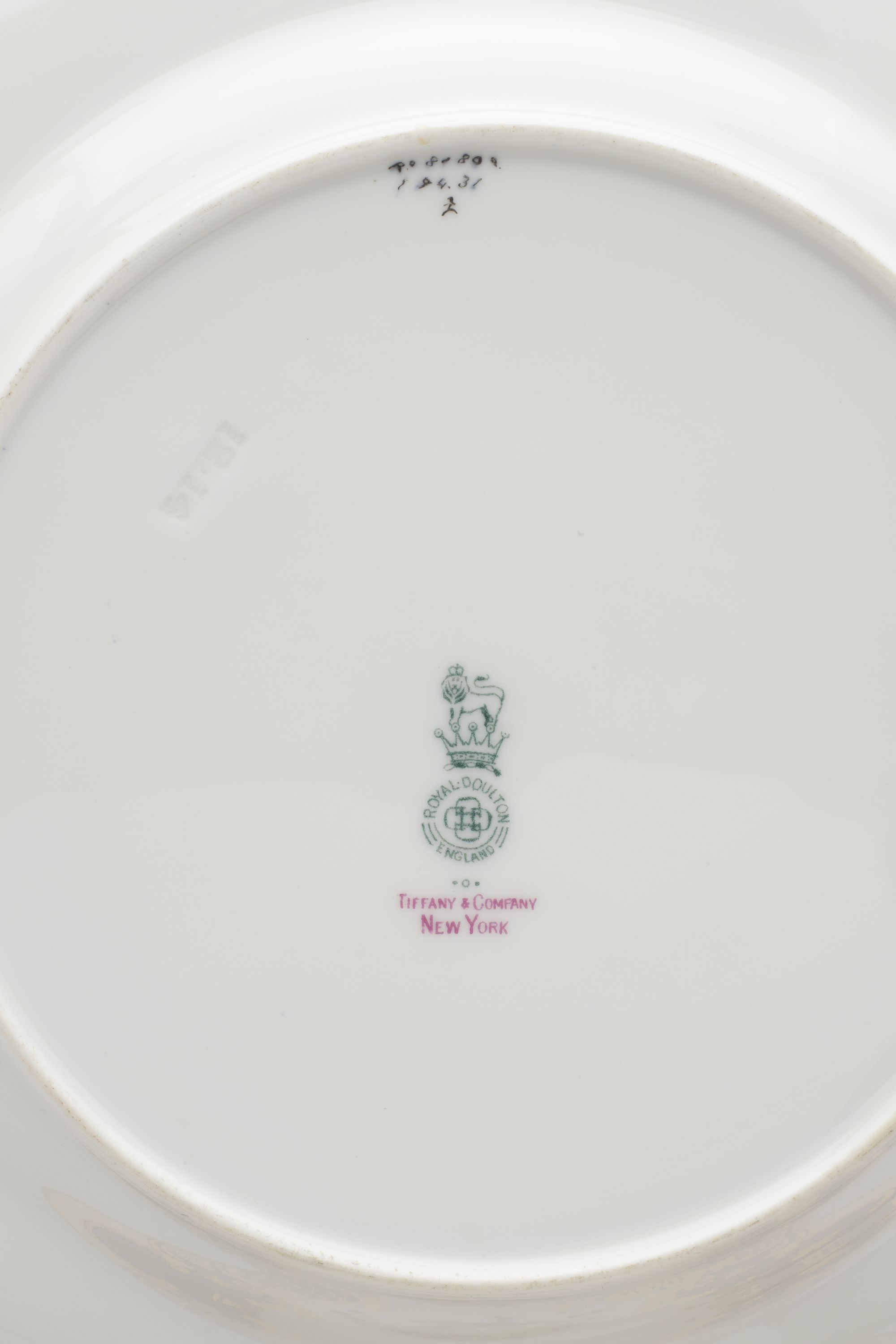 ROYAL DOULTON E. PERCY SERVICE PLATES FOR TIFFANY & CO.