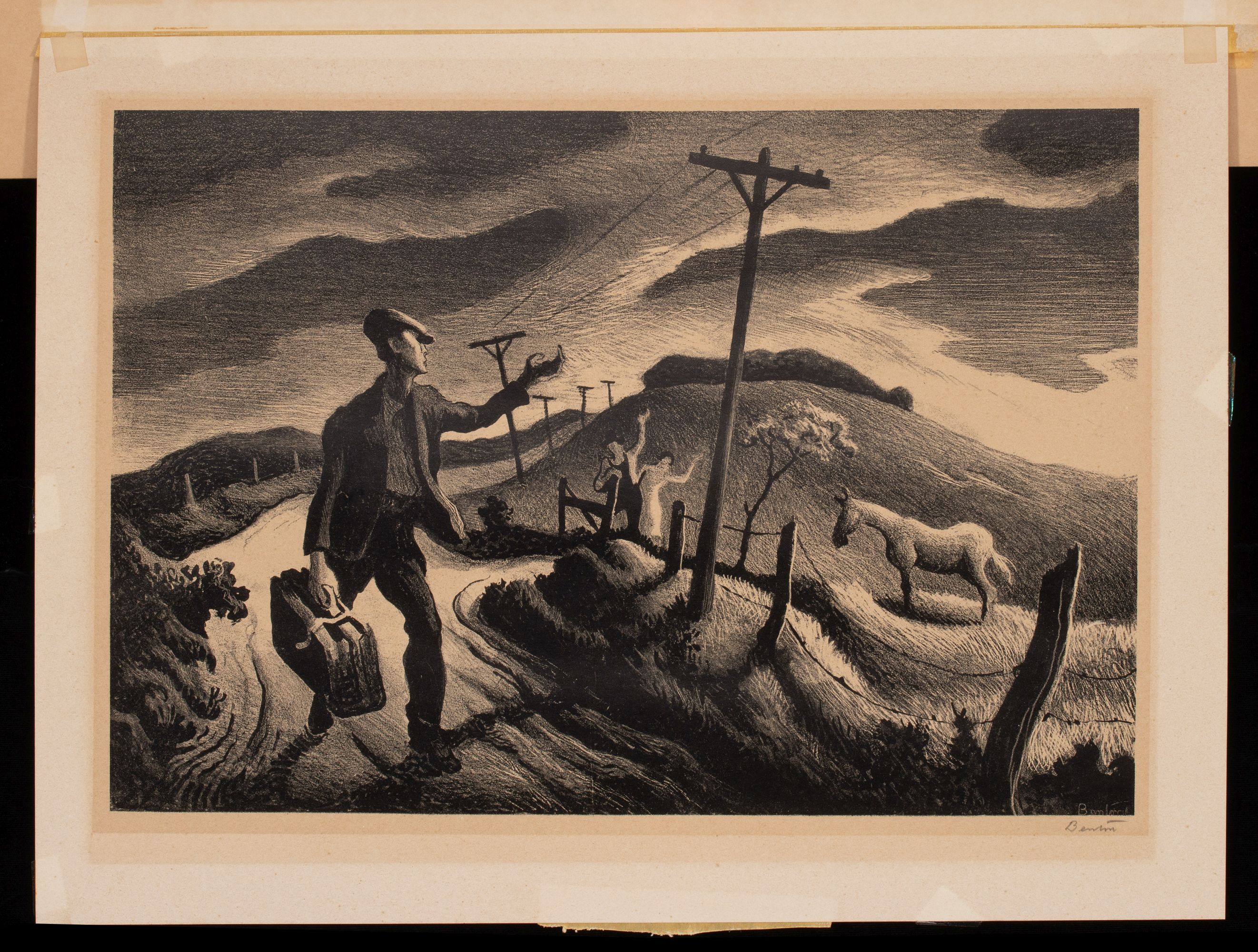 THOMAS HART BENTON (1889-1975) PENCIL SIGNED LITHOGRAPH