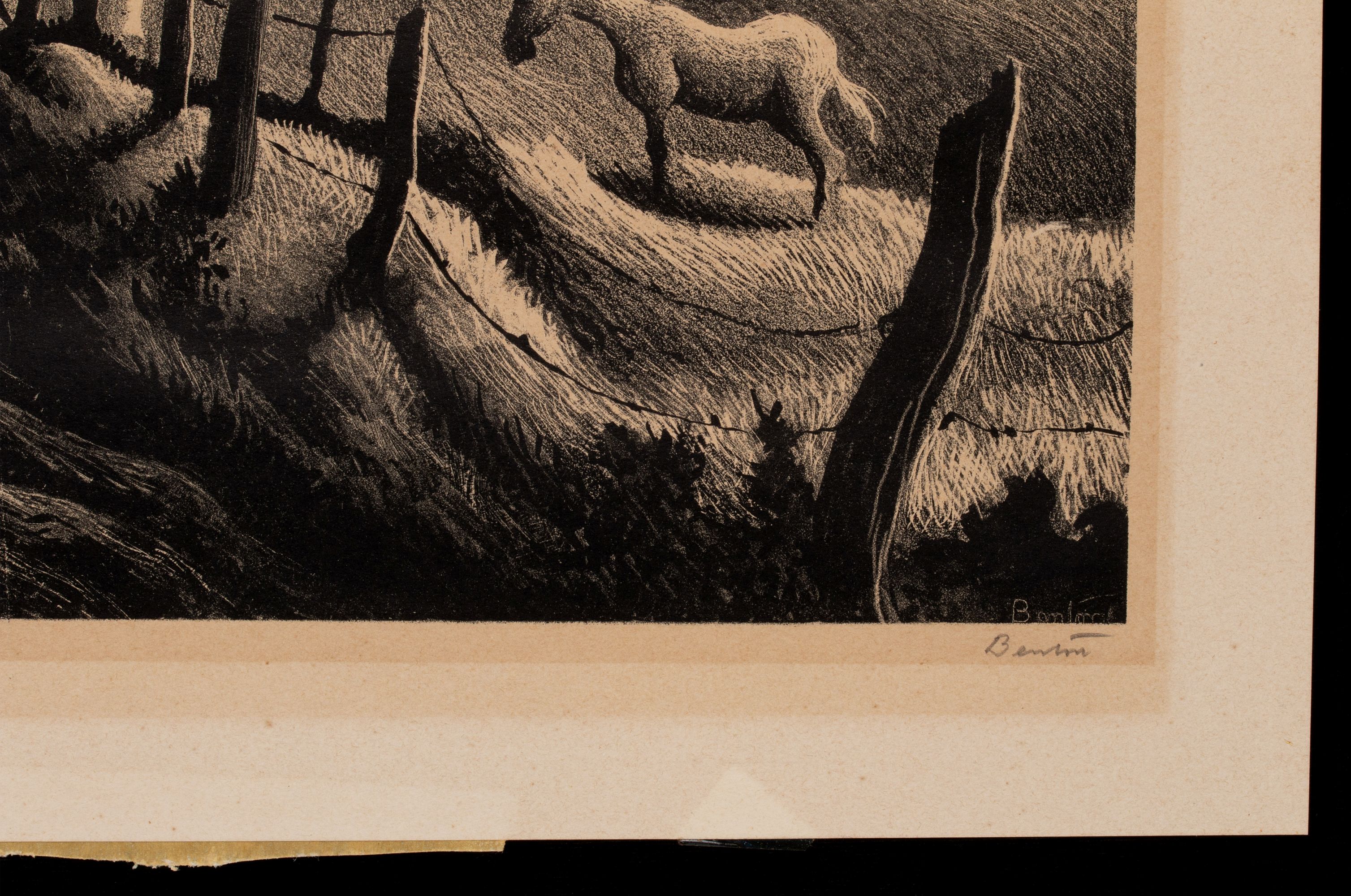 THOMAS HART BENTON (1889-1975) PENCIL SIGNED LITHOGRAPH
