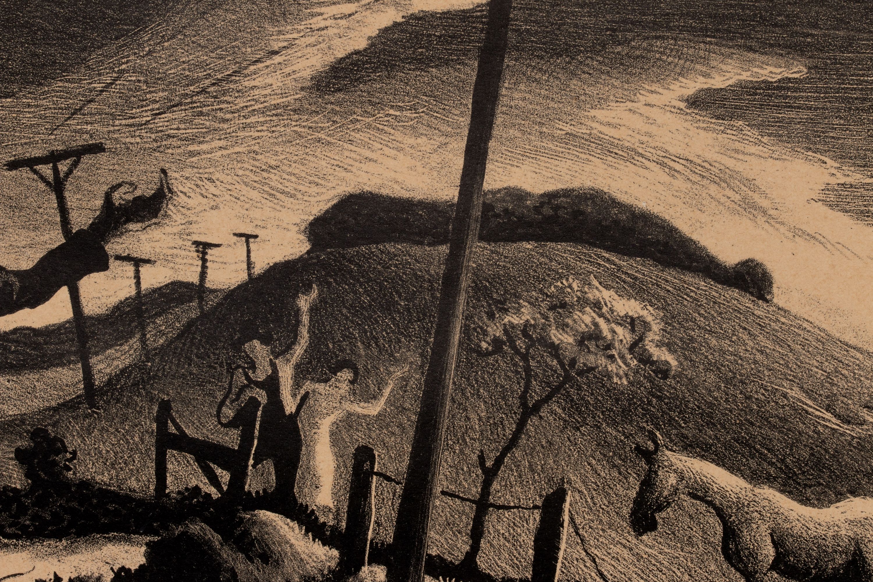 THOMAS HART BENTON (1889-1975) PENCIL SIGNED LITHOGRAPH