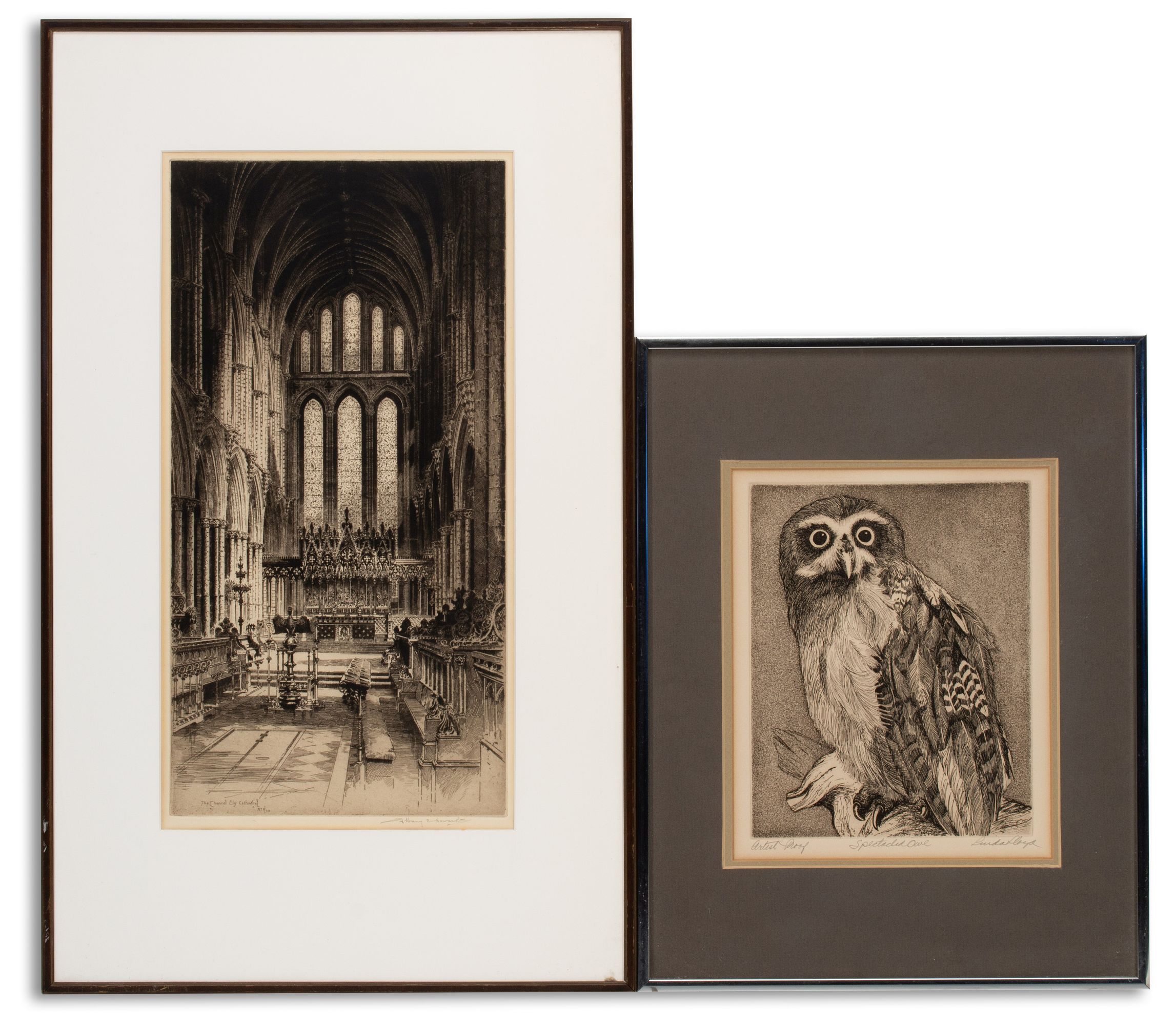 AN ESTATE LOT OF PENCIL SIGNED PRINTS & WORKS ON PAPER