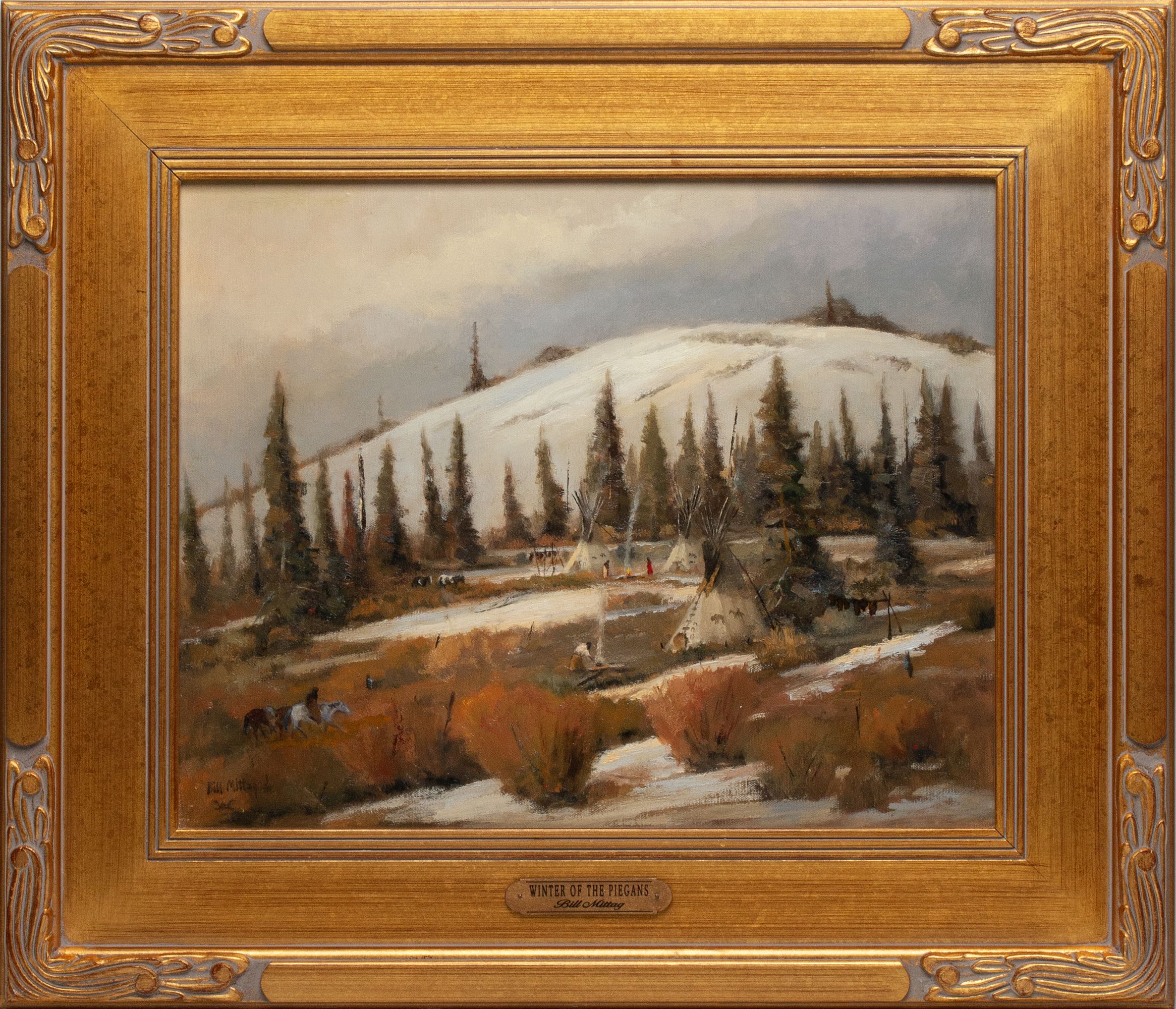 BILL MITTAG (B. 1935) NATIVE AMERICAN OIL ON CANVAS