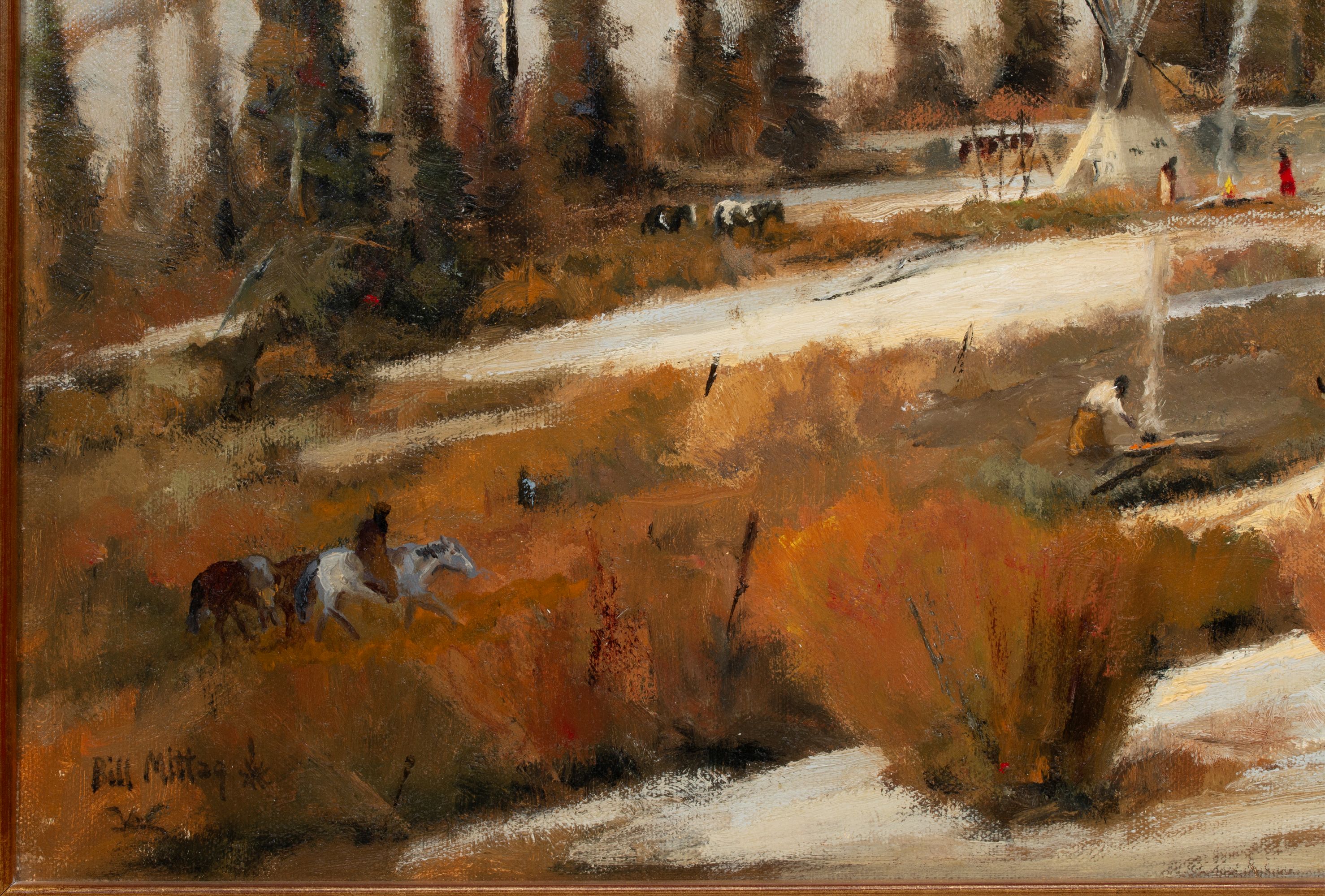 BILL MITTAG (B. 1935) NATIVE AMERICAN OIL ON CANVAS