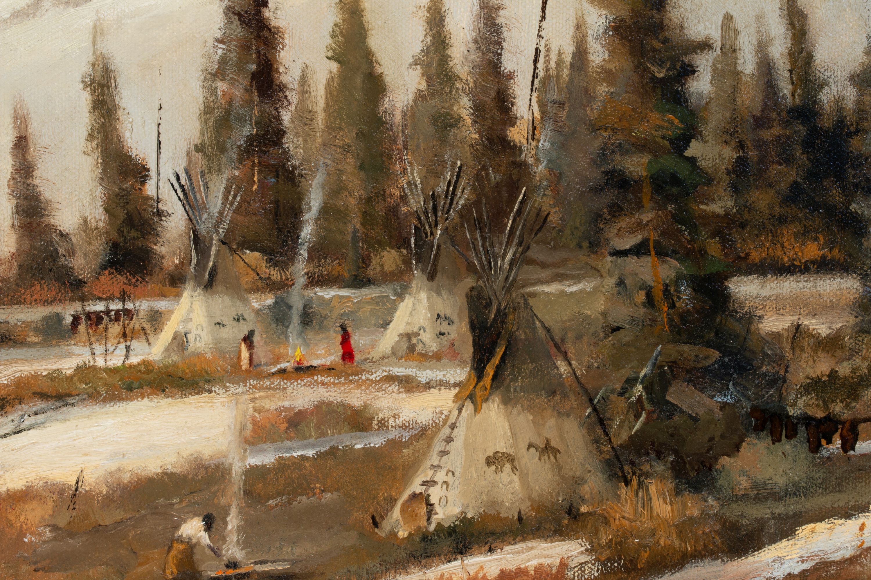 BILL MITTAG (B. 1935) NATIVE AMERICAN OIL ON CANVAS