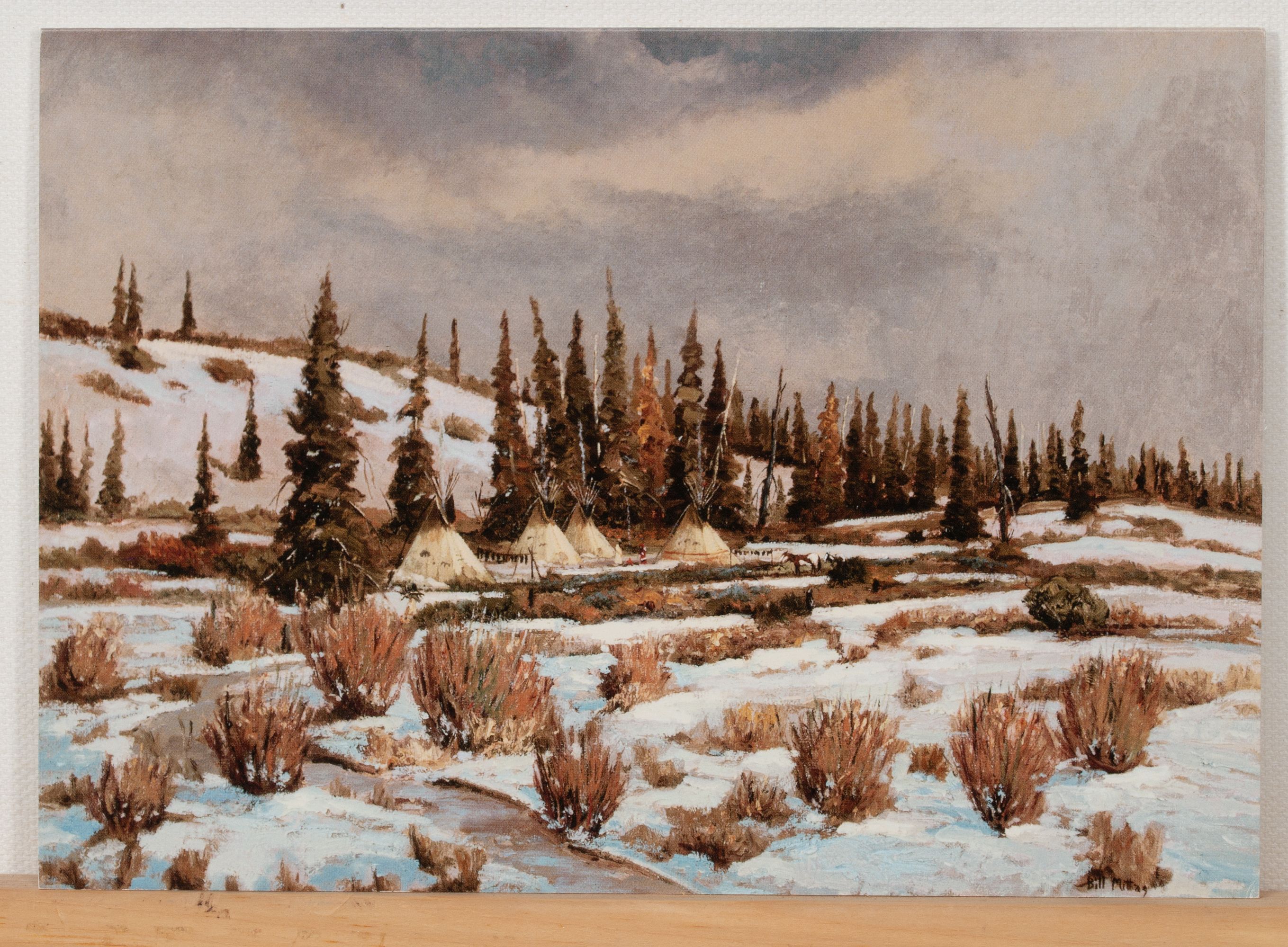 BILL MITTAG (B. 1935) NATIVE AMERICAN OIL ON CANVAS