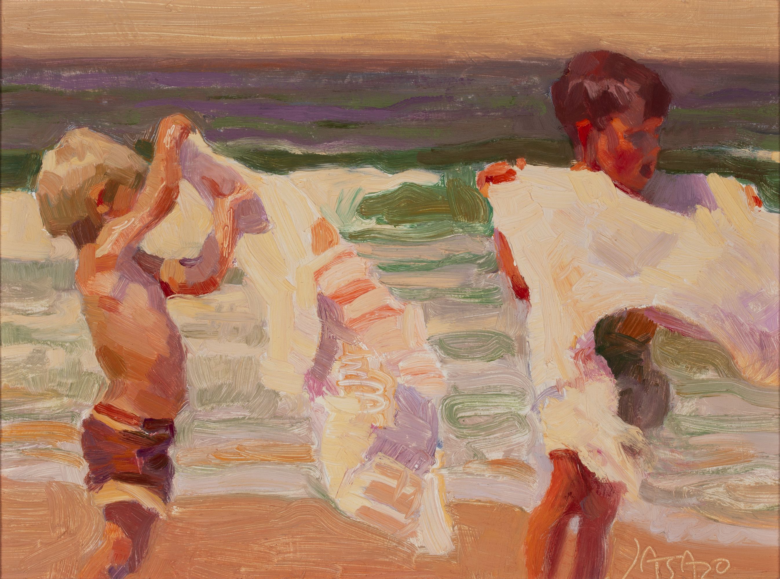 JOHN ASARO (CALIFORNIA B. 1937) OIL ON MASONITE