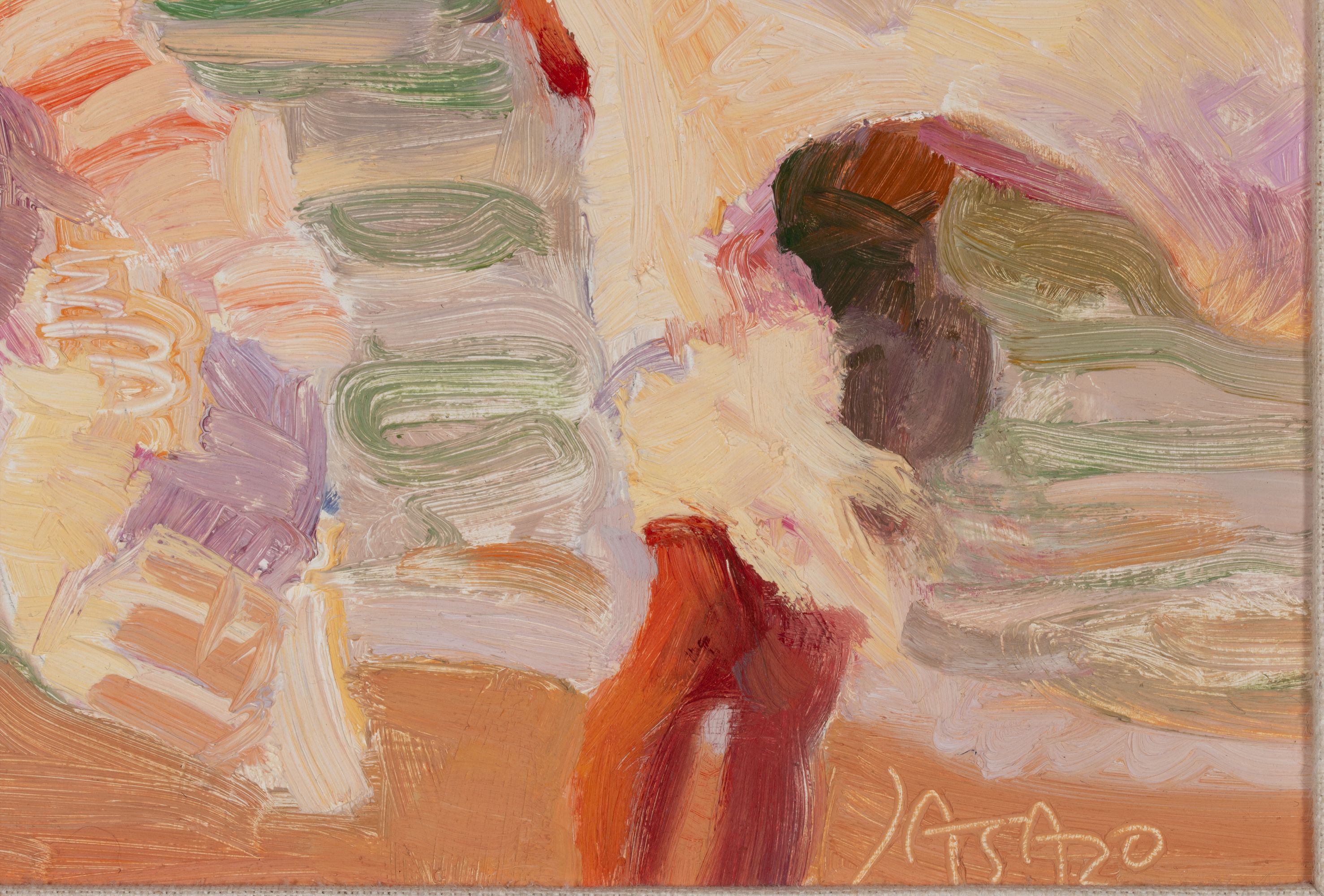 JOHN ASARO (CALIFORNIA B. 1937) OIL ON MASONITE