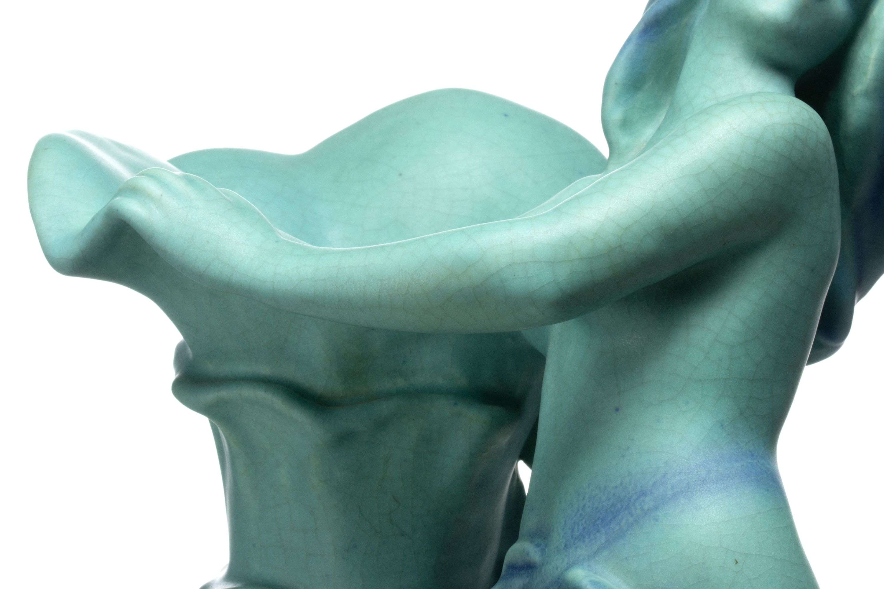 A RARE AND UNIQUE ART POTTERY VASE ATTR VAN BRIGGLE