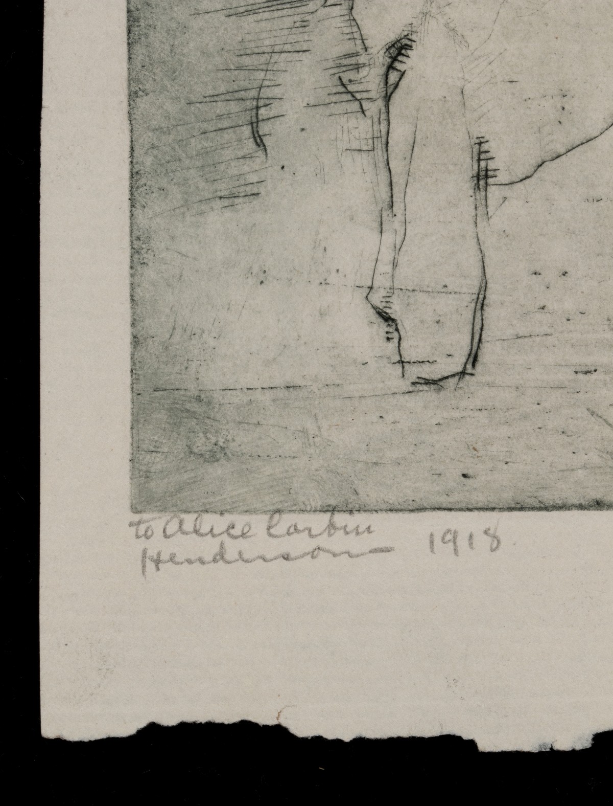 RAYMOND BOYNTON ETCHING TO POET ALICE CORBIN HENDERSON