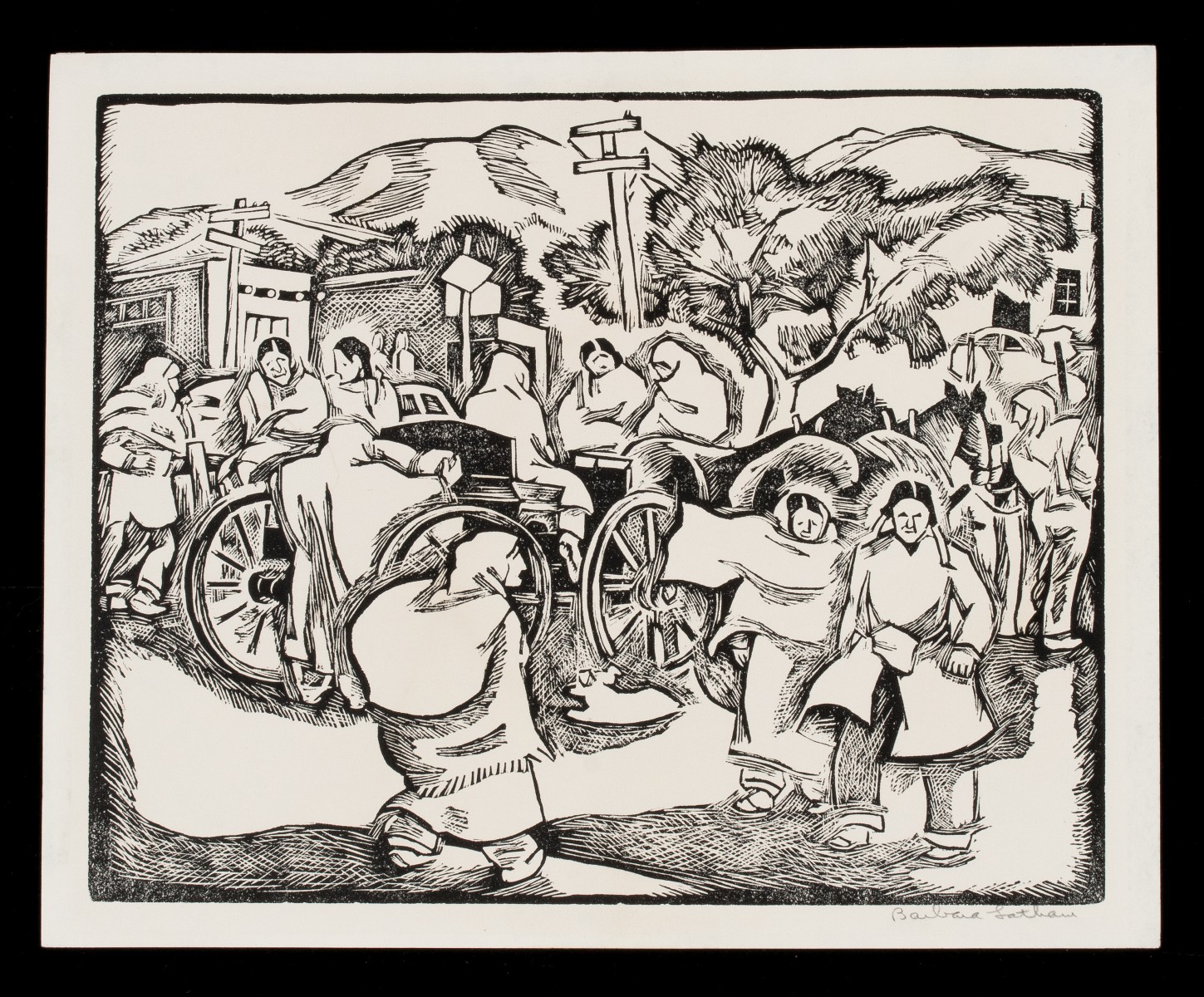 BARBARA LATHAM (1896-1989) PENCIL SIGNED LINOCUT