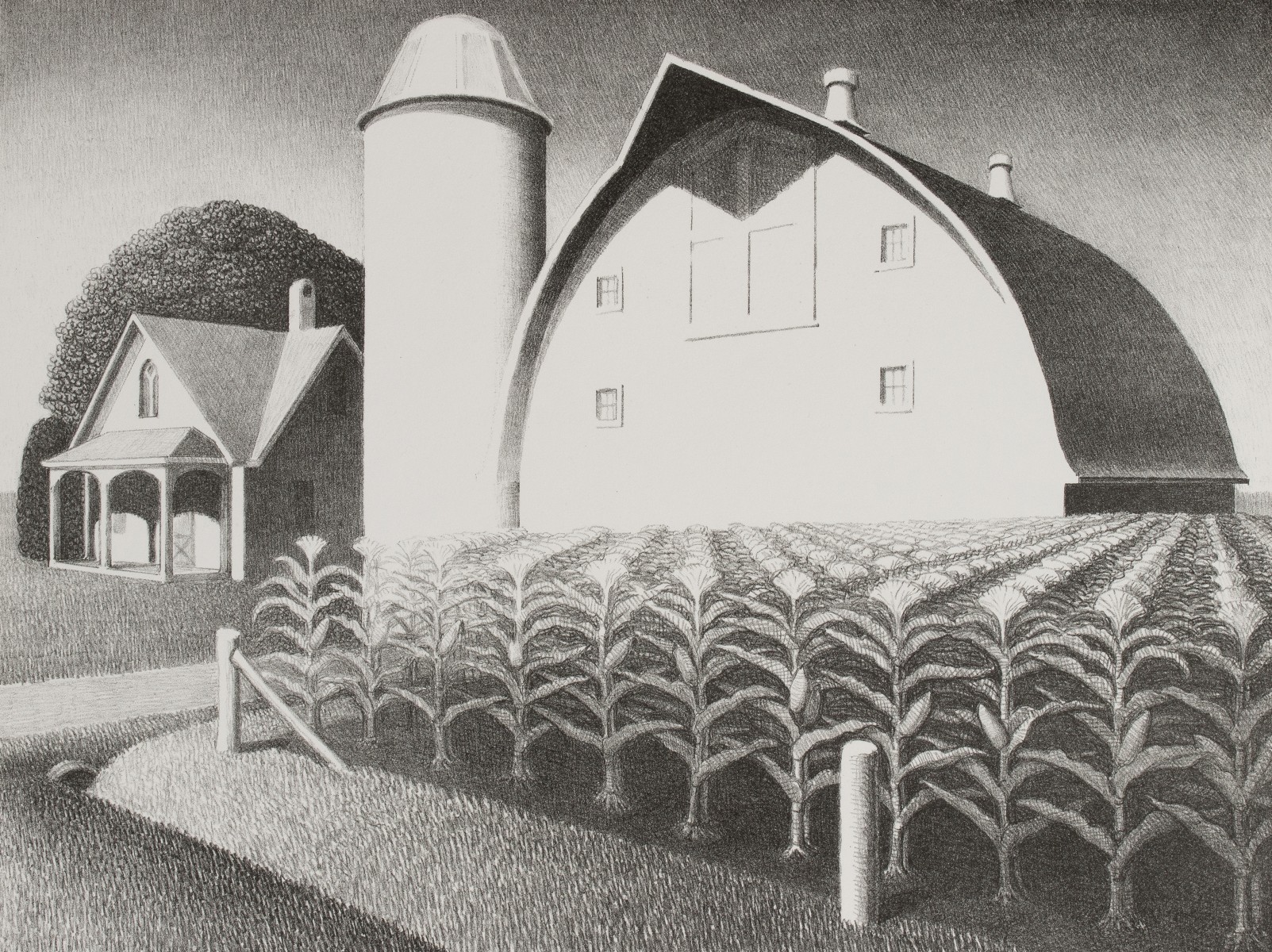 GRANT WOOD (1891-1942) PENCIL SIGNED LITHOGRAPH