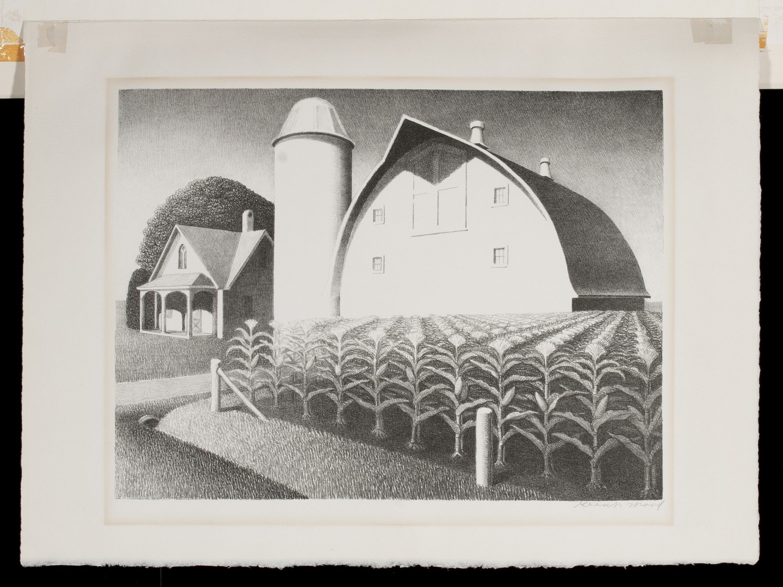 GRANT WOOD (1891-1942) PENCIL SIGNED LITHOGRAPH