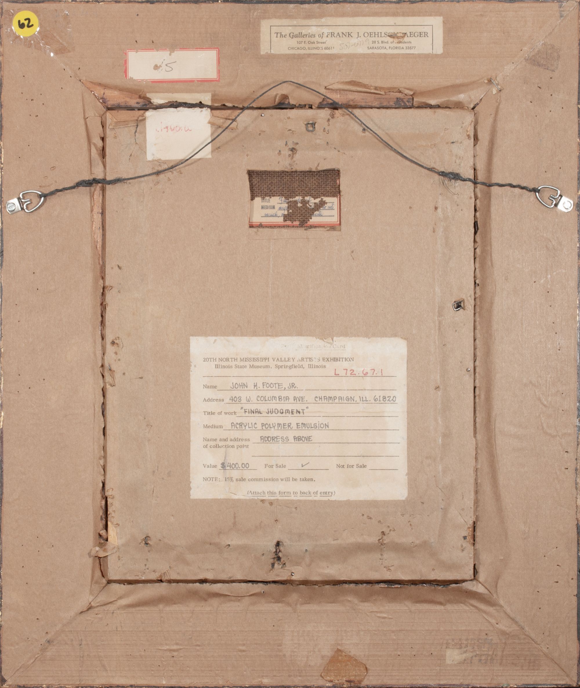 JOHN FOOTE, JR. (1921-1968) ACRYLIC POLYMER ON MASONITE