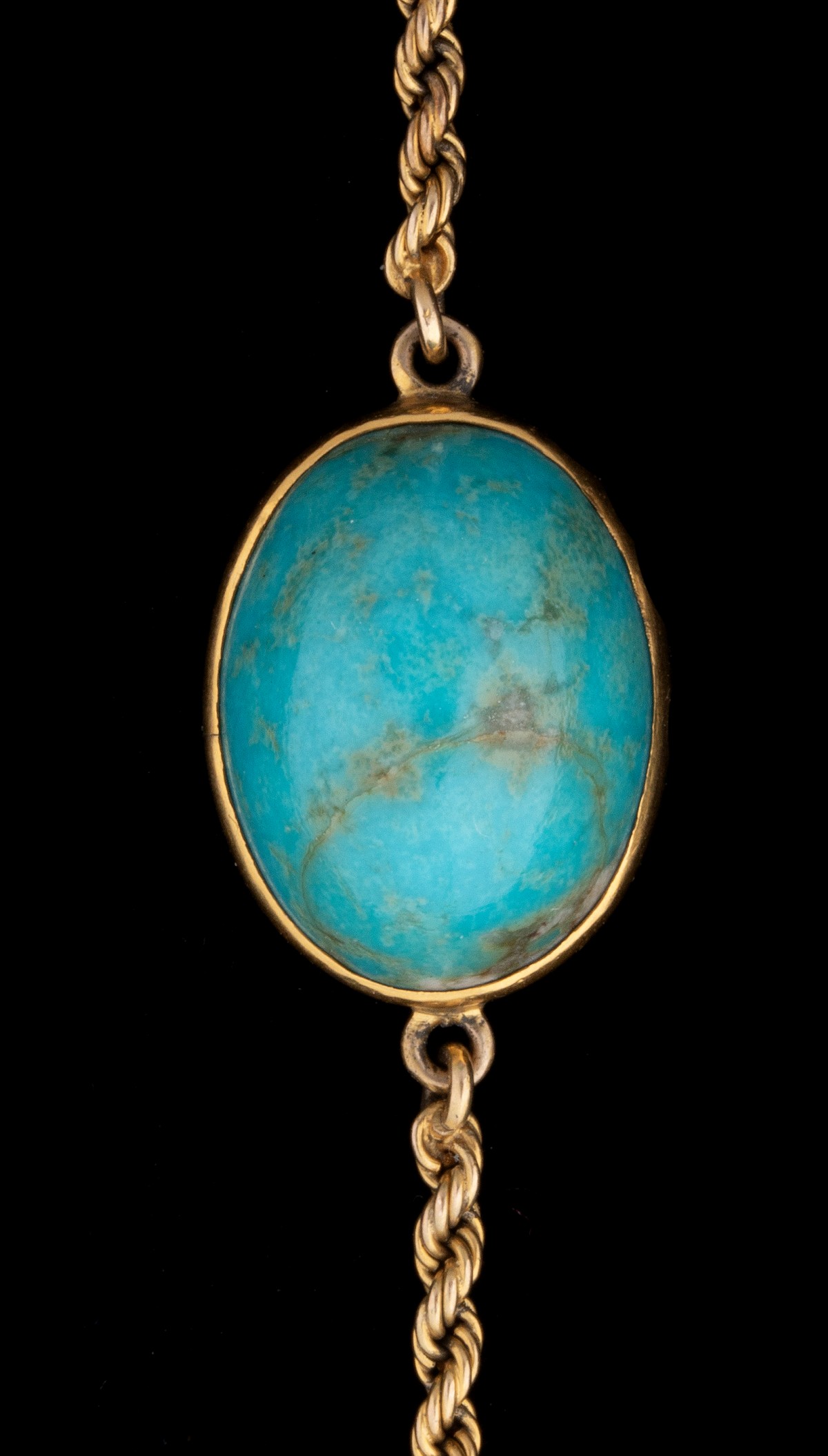 ANTIQUE MICROMOSAIC FRAME, AND TURQUOISE PENDANT